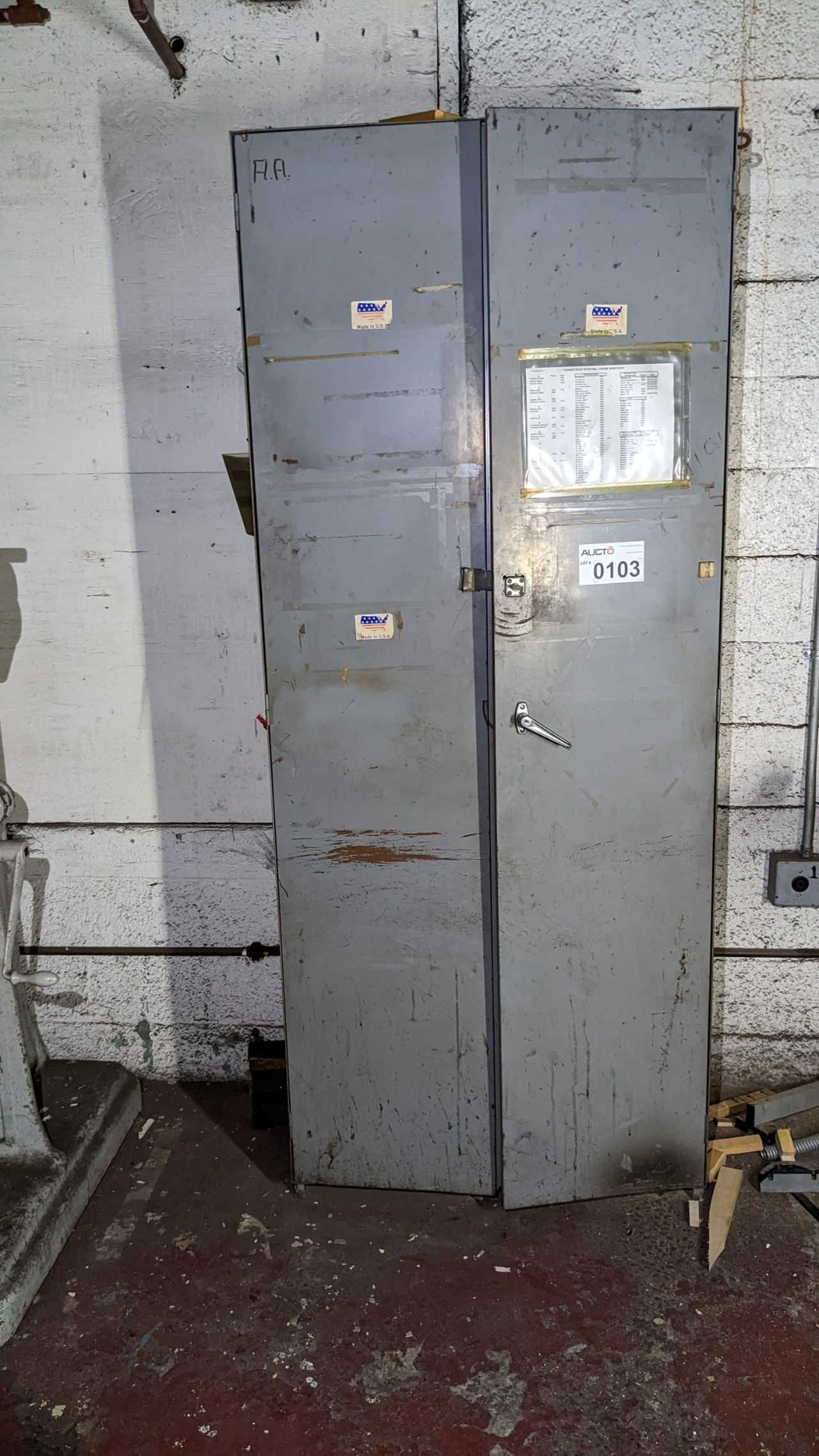 Double door cabinet with contents - TOOL STORAGE