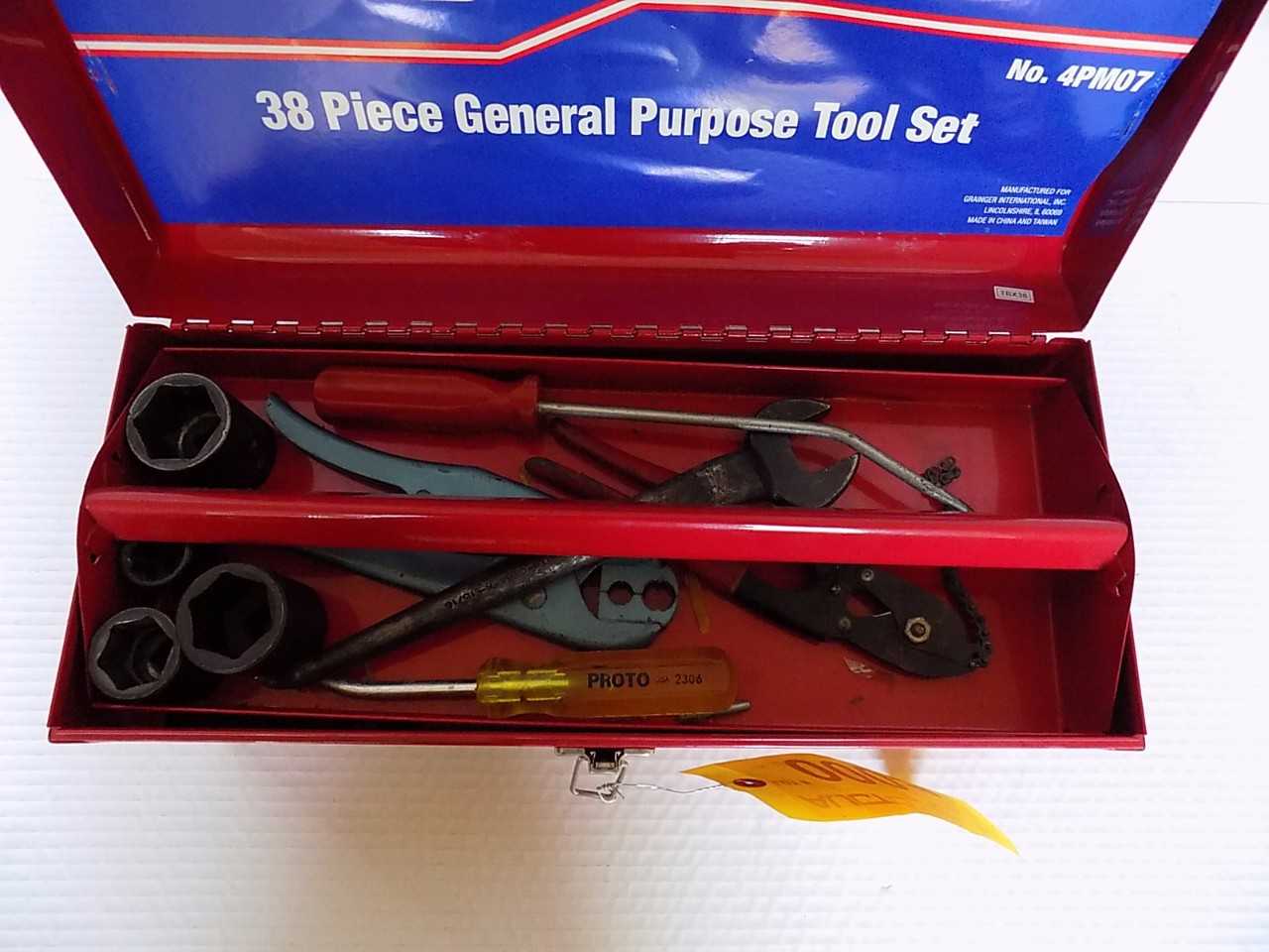 TOOL BOX WITH HAND TOOLS, SOCKETS AND GENERAL PURPOSE TOOLS - MISCELLANEOUS