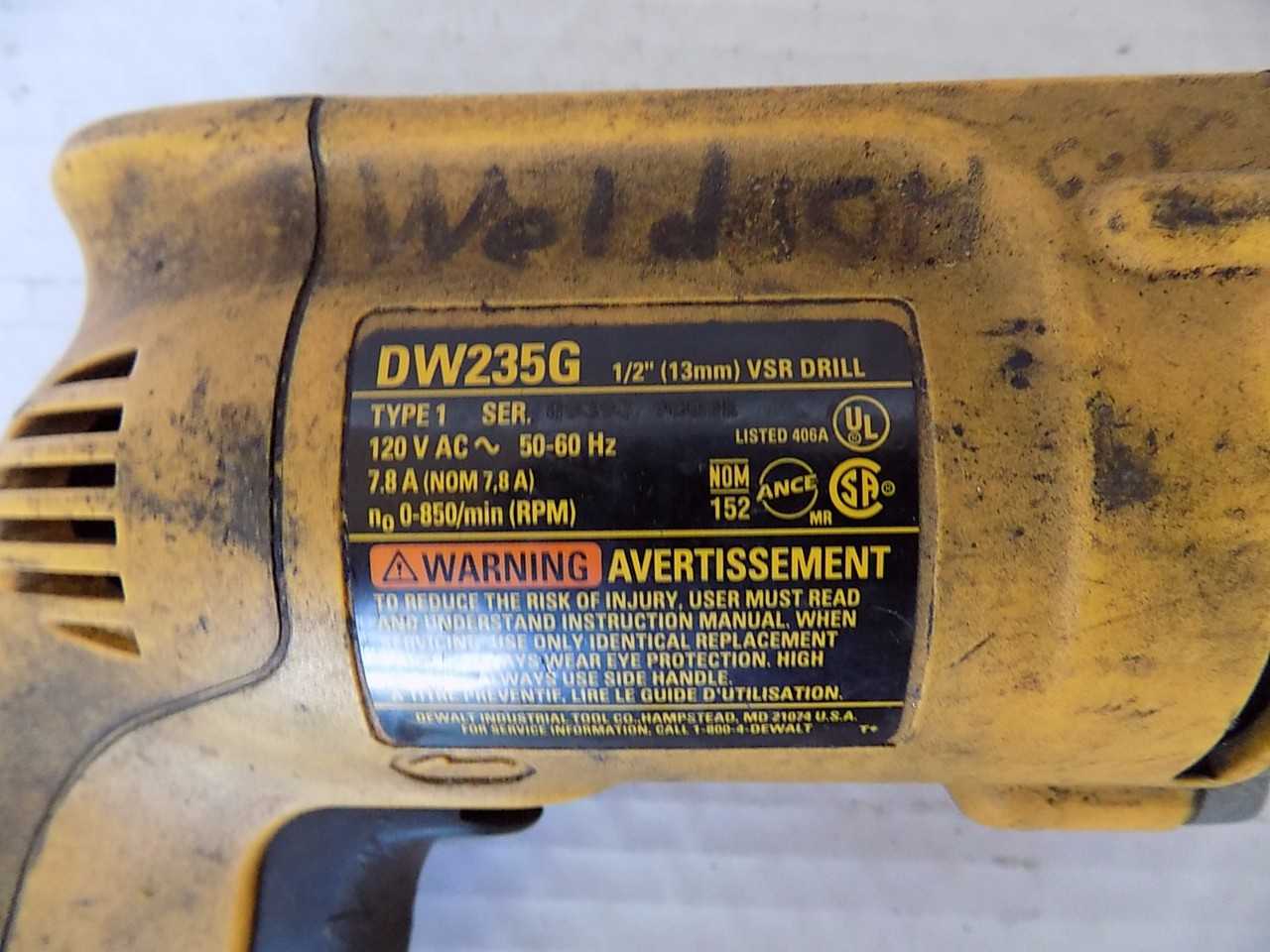 DEWALT DW235G DRILL - MISCELLANEOUS