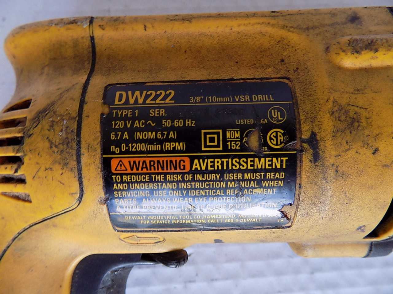 DEWALT DW222 DRILL - MISCELLANEOUS