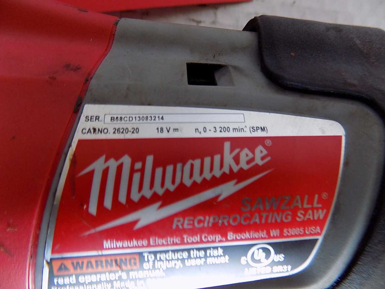 MILWAUKEE 2620-20 SAWZALL 18 V - MISCELLANEOUS
