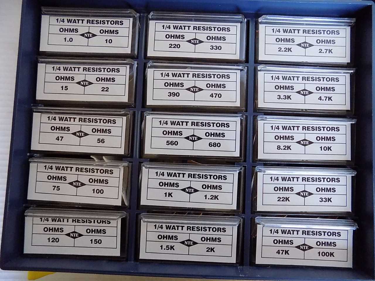 LOT OF NTE CAPACITORS, RESISTORS - MISCELLANEOUS