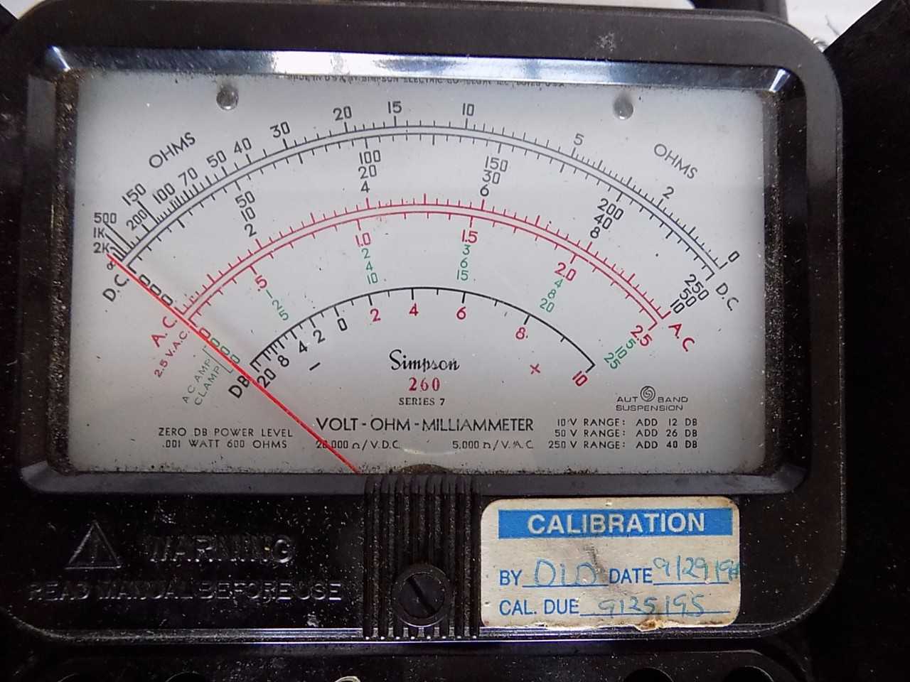 SIMPSON MODEL 260 ANALOG MULTIMETER - MISCELLANEOUS