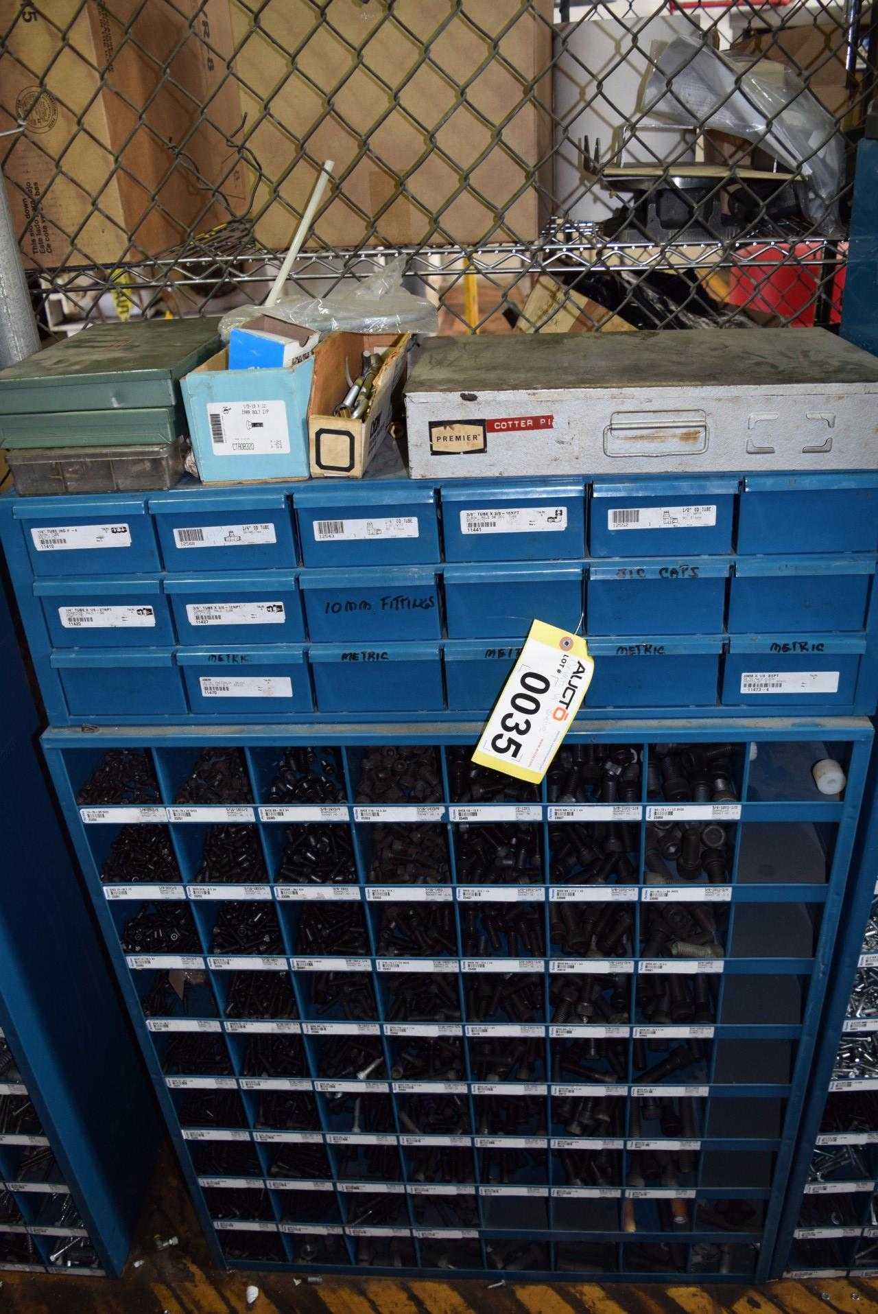 STEEL PIGEON HOLE SHELF WITH CONTENTS - MISCELLANEOUS STEEL PIGEON HOLE SHELF WITH CONTENTS - MISCELLANEOUS