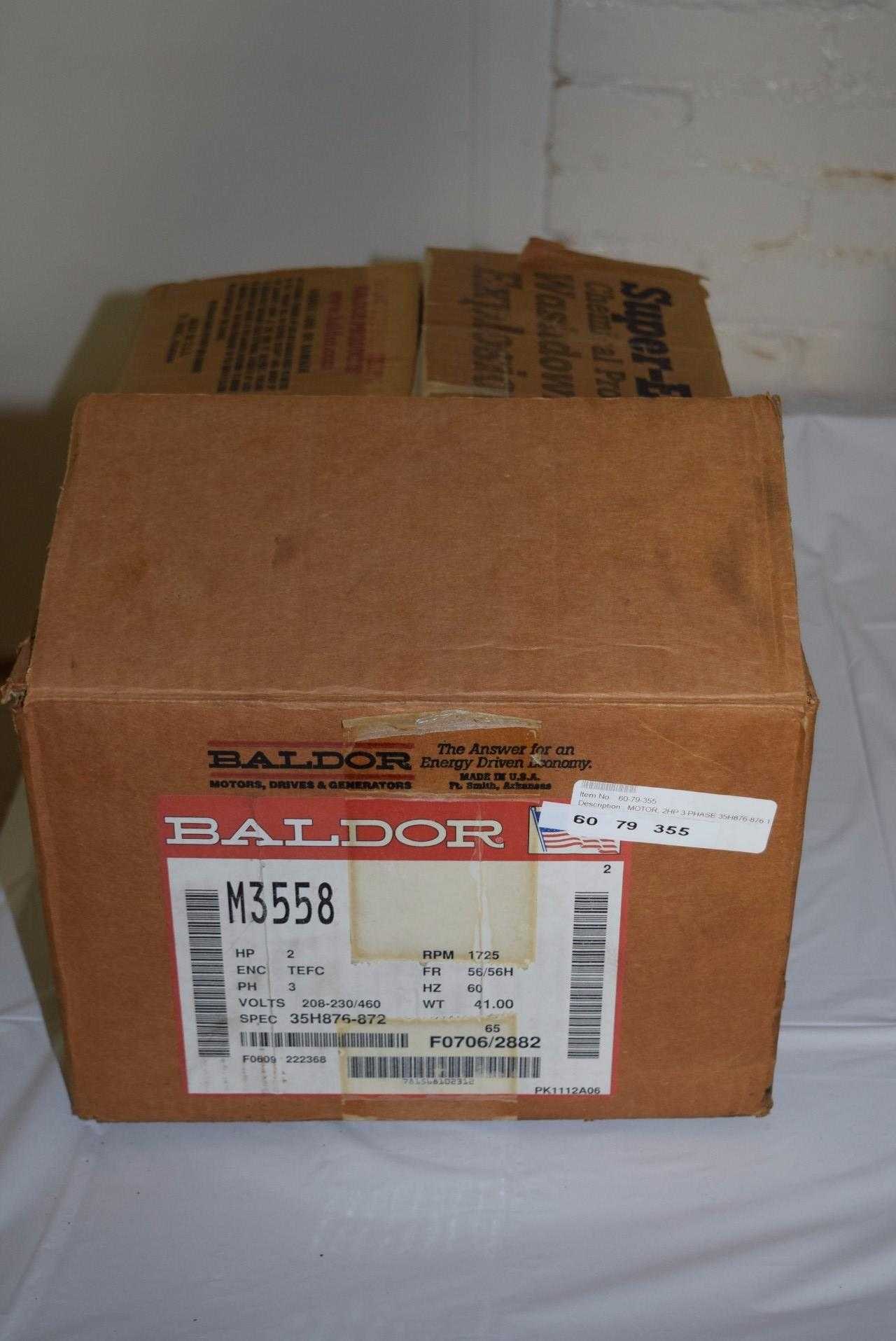 BALDOR M3558 AC MOTOR 2 HP 1725 RPM 56 IN FRAME 230/460 V - MISCELLANEOUS
