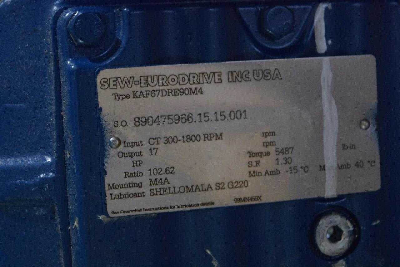 SEW KAF67DRE90M4 GEAR MOTOR 1.5 HP 102.6:1 230/460 V - MISCELLANEOUS