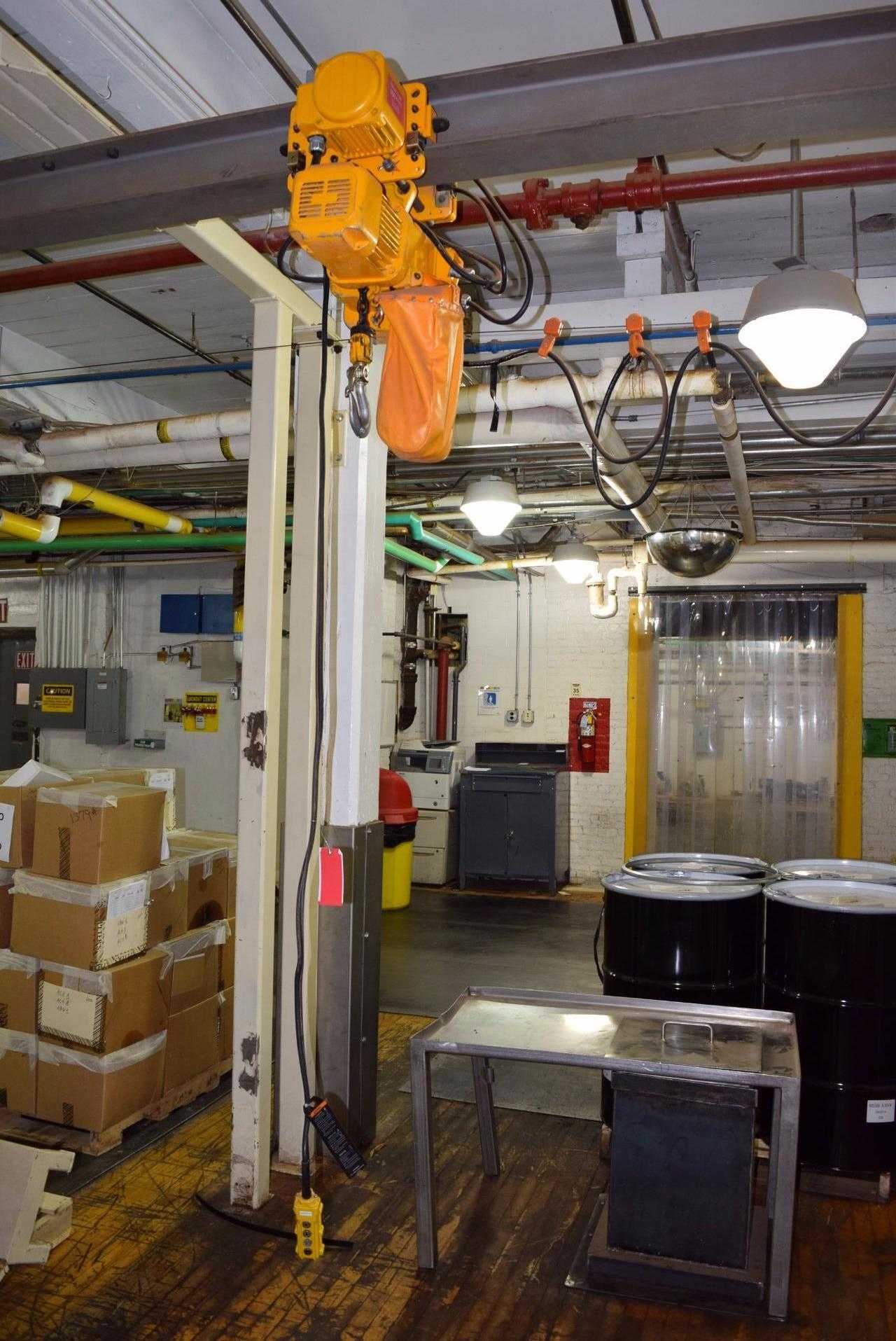 HARRINGTON 1 TON ELECTRIC HOIST WITH TROLLEY 3 PHASE, 460 V - MISCELLANEOUS
