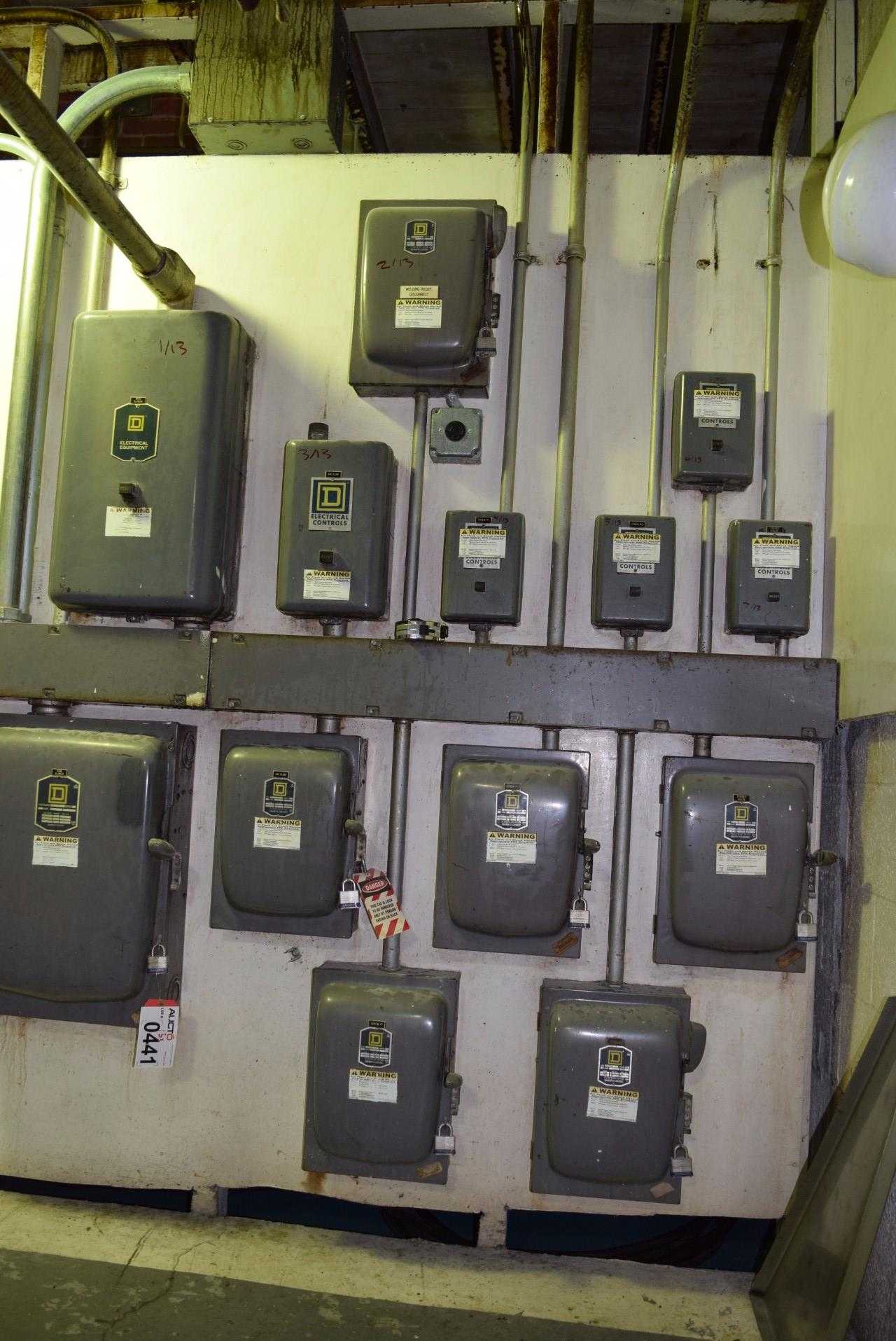 13 X SQUARE D STARTERS AND DISCONNECT SWITCHES - MISCELLANEOUS