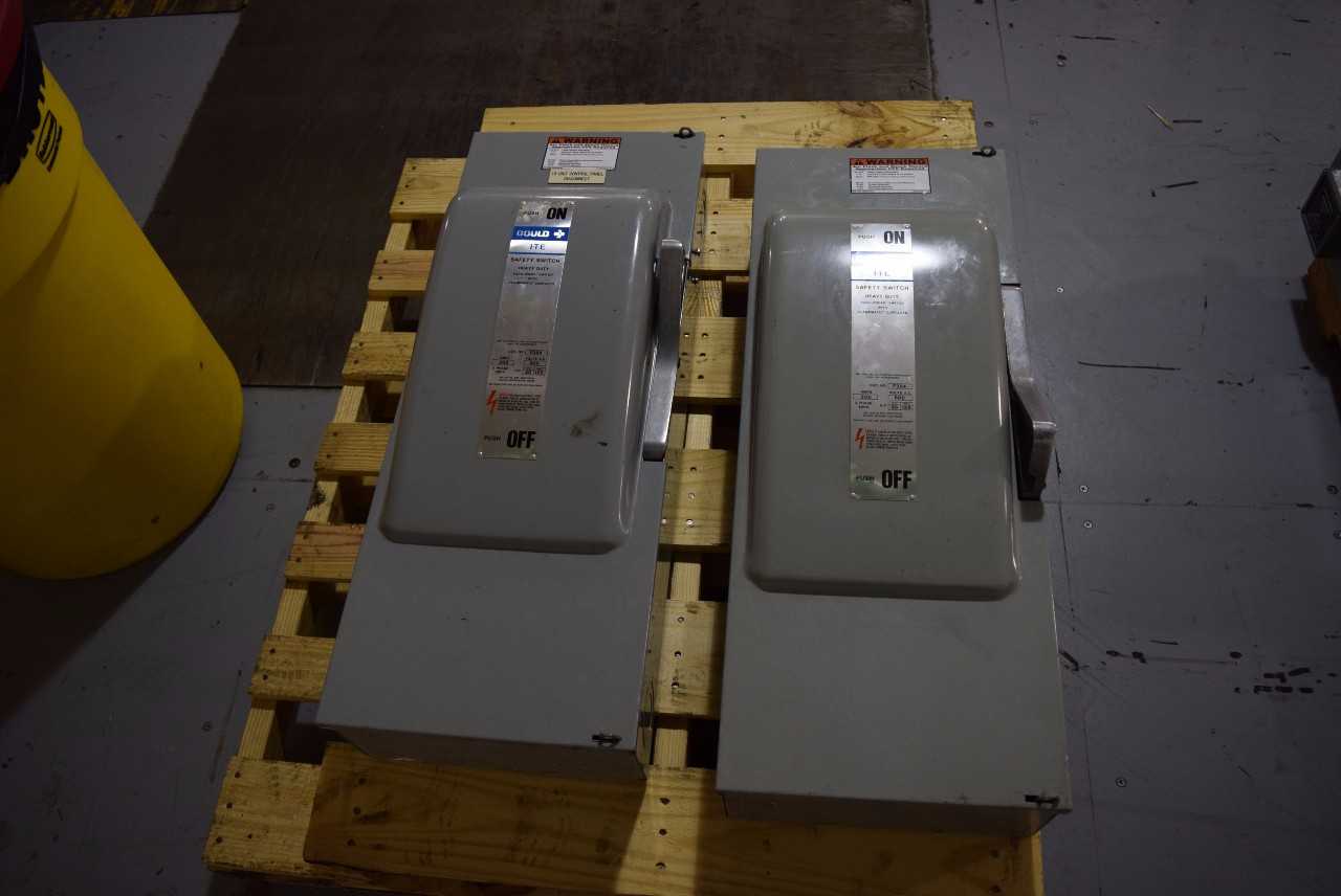LOT OF 2 GOULD F354 200A AMP 600V-AC DISCONNECT SWITCH - MISCELLANEOUS