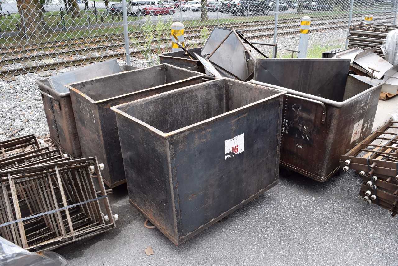 LOT OF 7 STEEL BINS  - MISCELLANEOUS