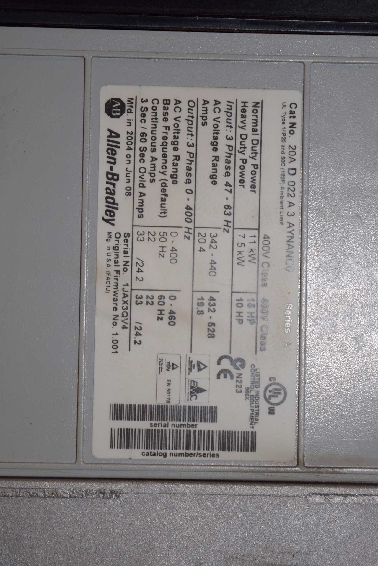 ALLEN BRADLEY POWERFLEX 70 15 HP MOTOR DRIVE - MISCELLANEOUS