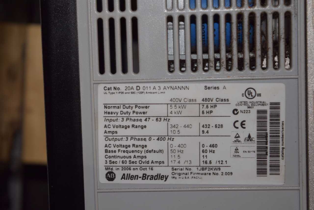 ALLEN BRADLEY POWERFLEX 70 7.5 HP MOTOR DRIVE - MISCELLANEOUS