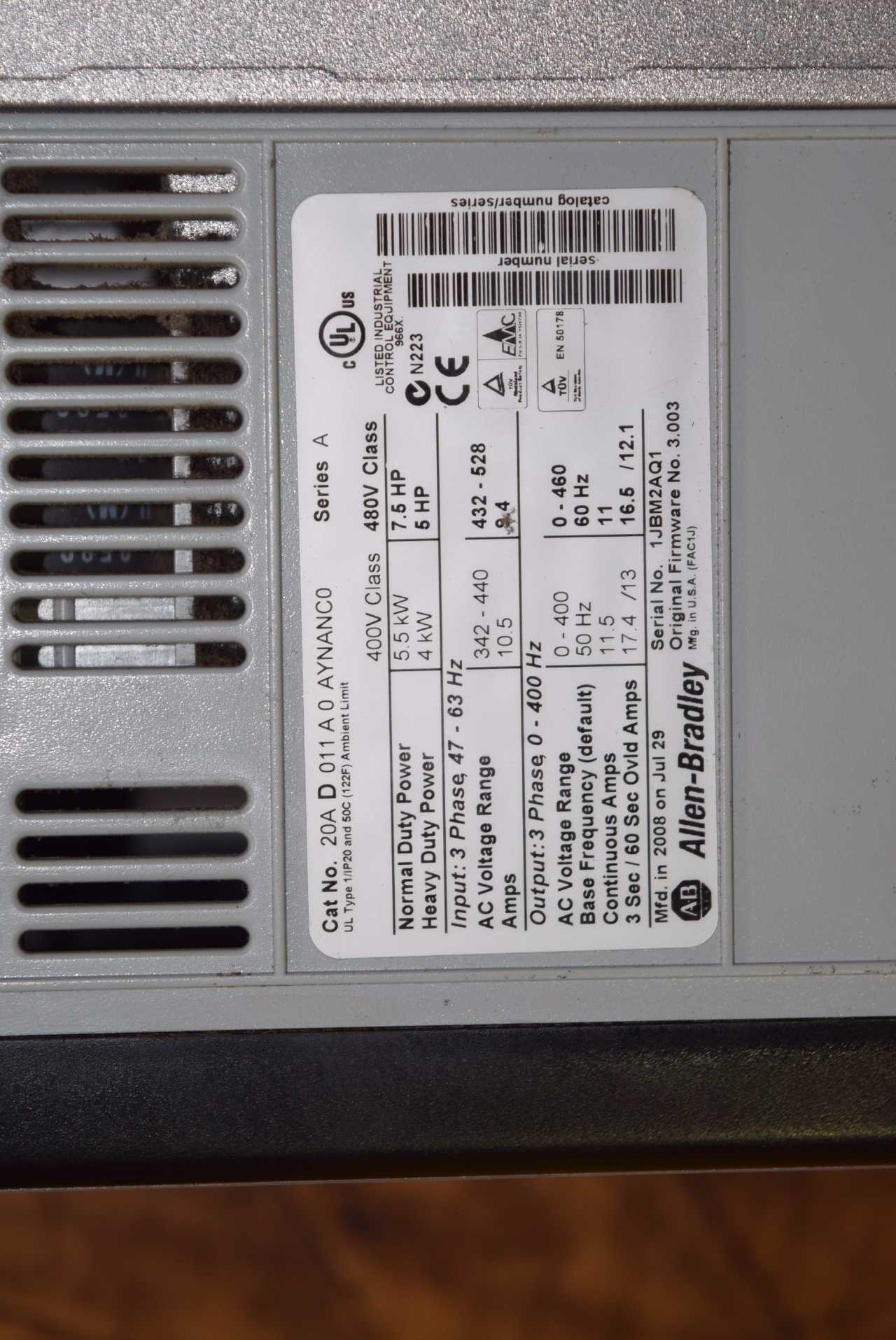 ALLEN BRADLEY POWERFLEX 70 7.5 HP MOTOR DRIVE - MISCELLANEOUS