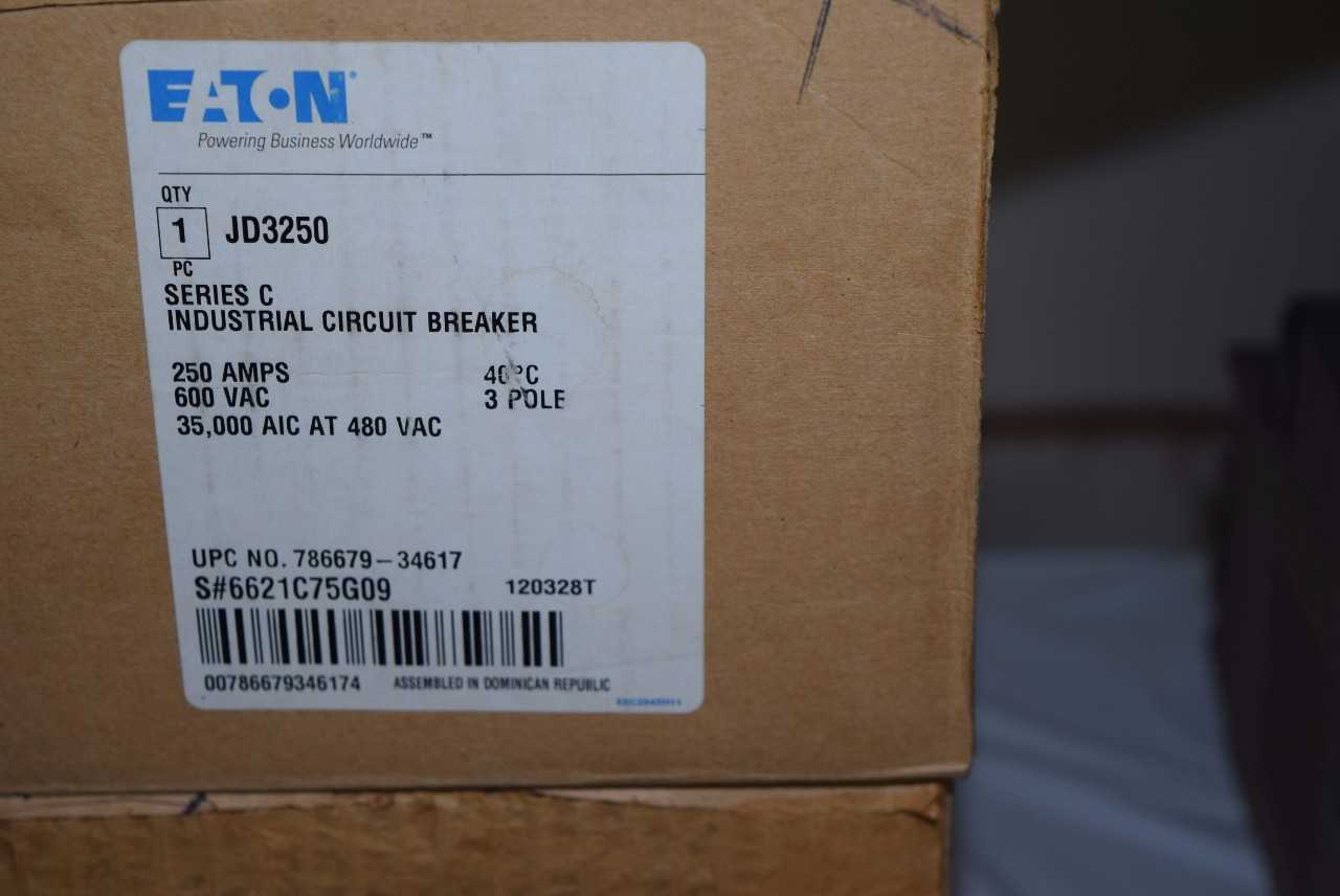LOT OF 2 CUTLER HAMMER JD3250 BREAKER 250 A 600 V - MISCELLANEOUS