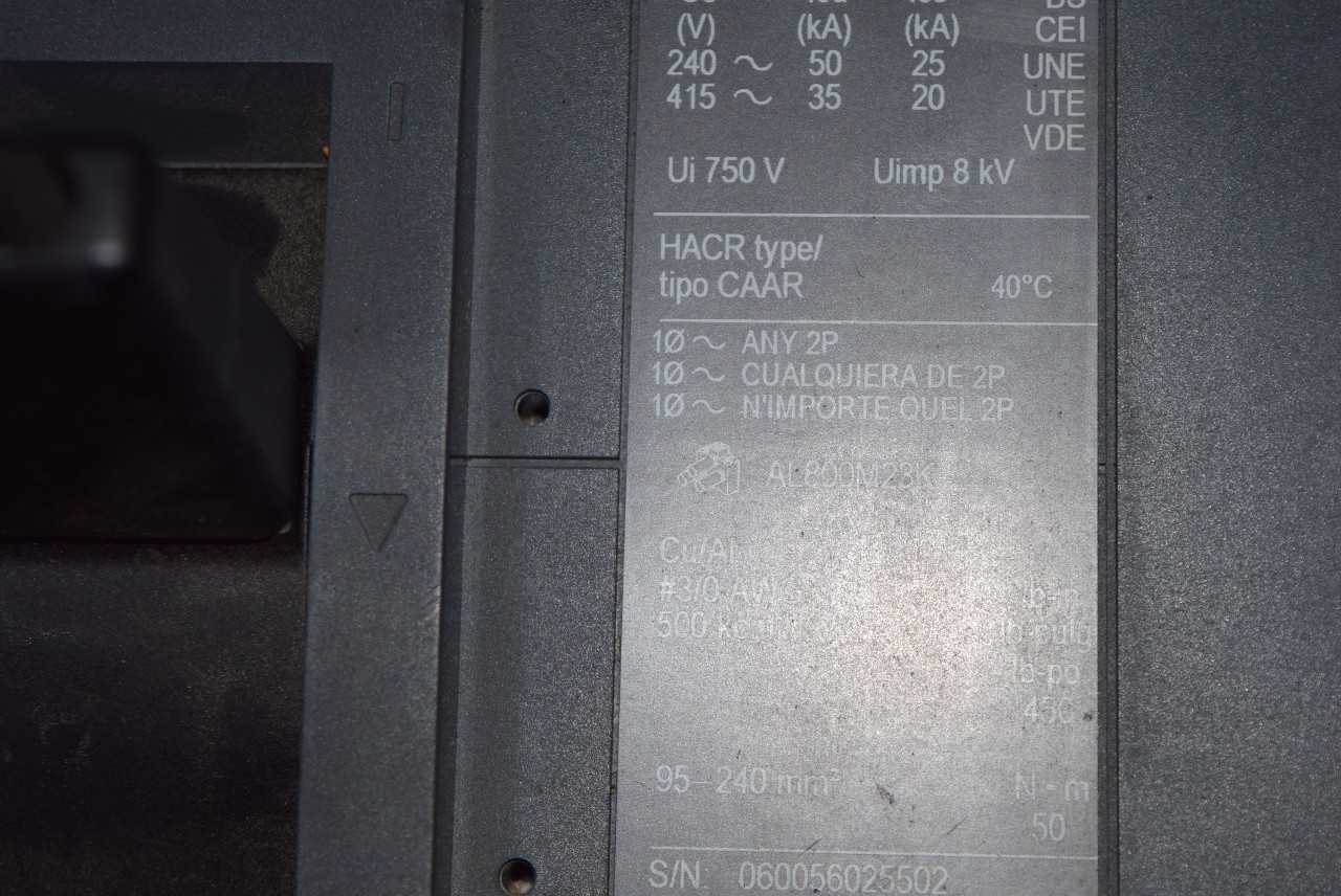 SQUARE D PG800 POWERPACT BREAKER 800 A PGA36080CU31A - MISCELLANEOUS