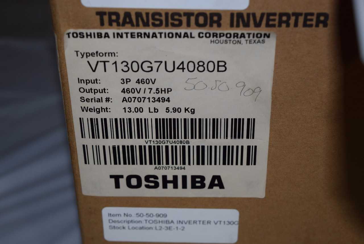 TOSHIBA VT130 G7U4 080B AC DRIVE 7.5 HP 460 V - MISCELLANEOUS