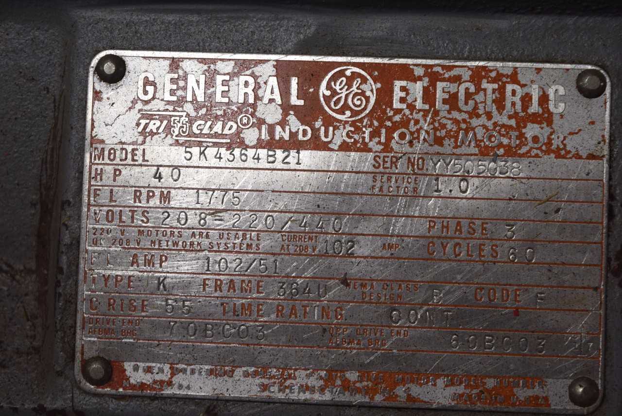 GENERAL ELECTRIC 5K4364B21 40HP ELECTRIC MOTOR - MISCELLANEOUS