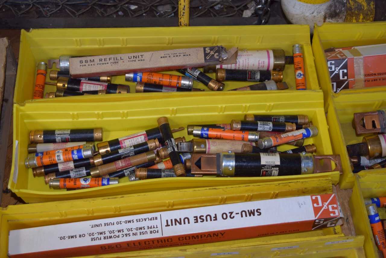 1 PALLET OF ASSORTED FUSES - S&C COMPANY, SHAWMUT, FUSETRON, AMP-TRAP - MISCELLANEOUS