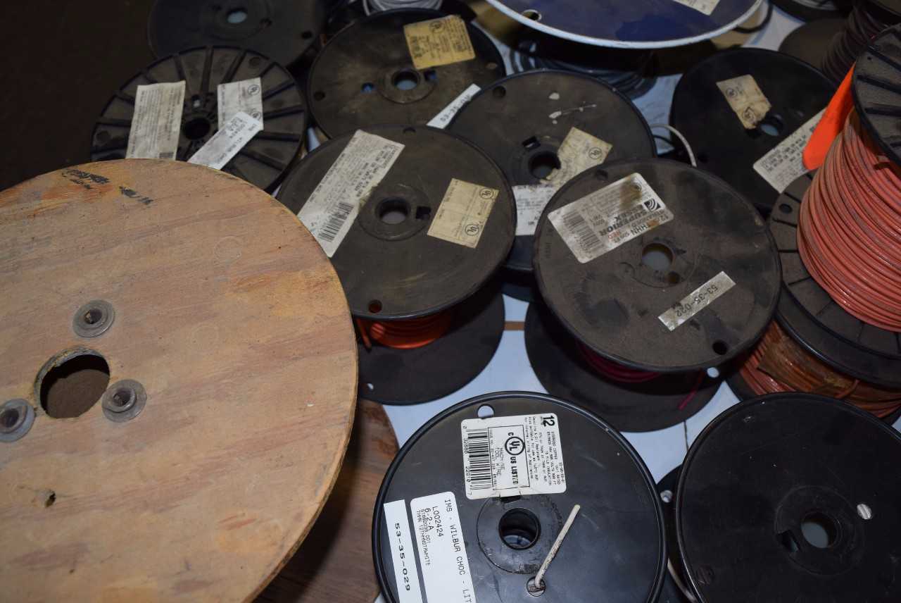 1 PALLET OF ASSORTED WIRE SPOOLS - MISCELLANEOUS
