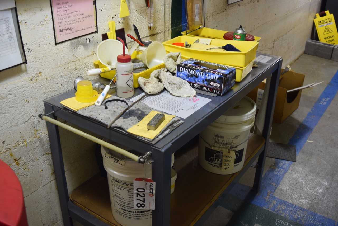 STEEL TABLE WITH CONTENTS - MISCELLANEOUS
