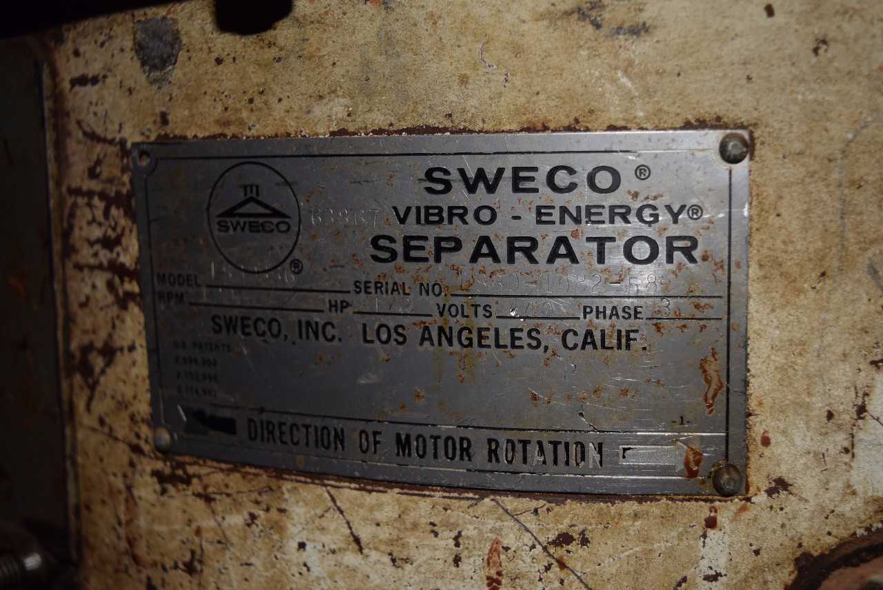 SWECO PARTIAL VIBRATOR / SEPERATOR LS30S66 - MISCELLANEOUS