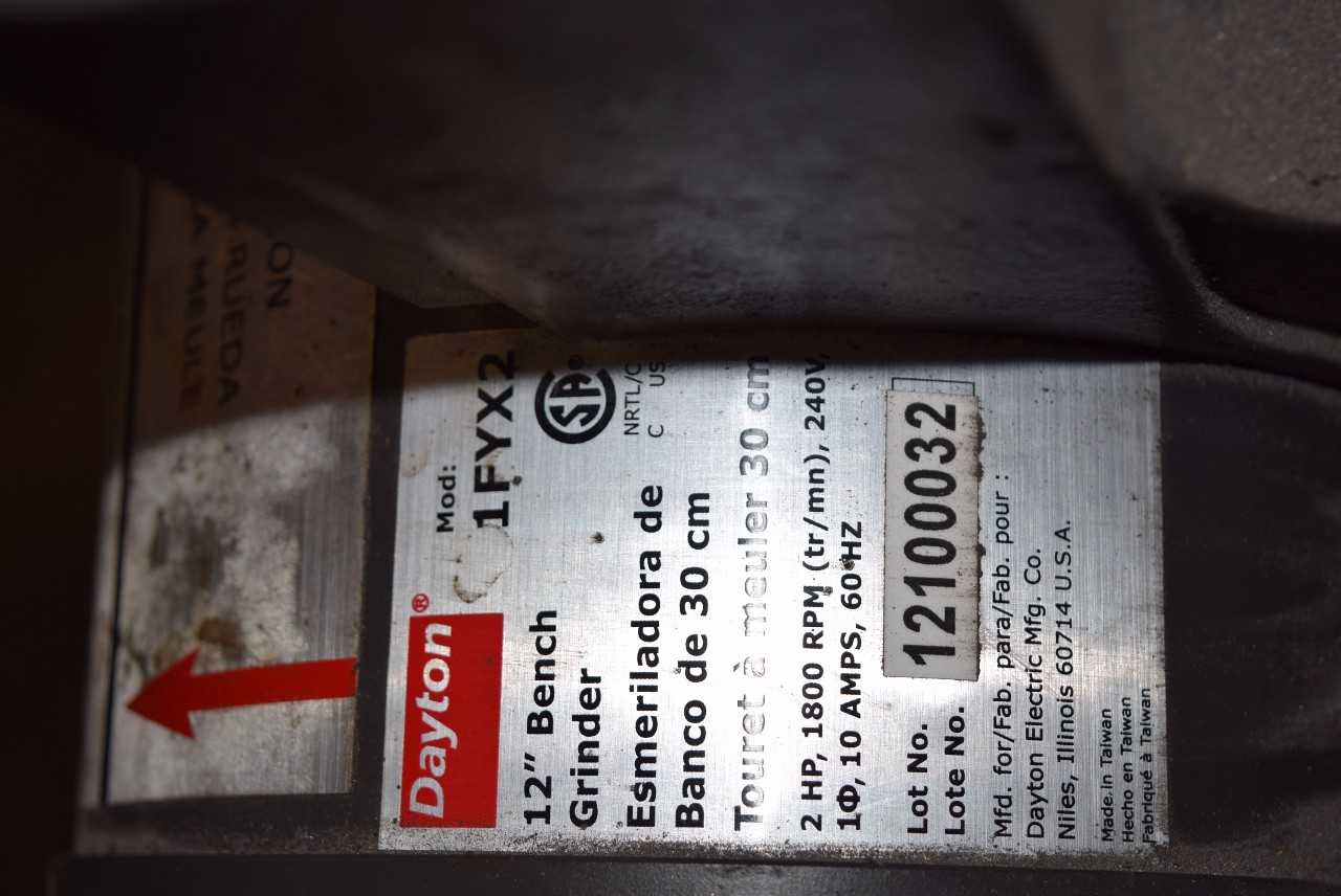 DAYTON 12 IN BENCH GRINDER - MISCELLANEOUS