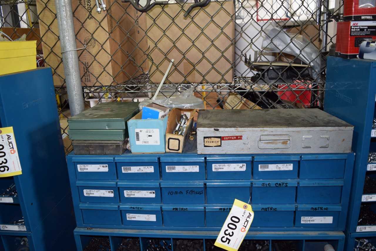STEEL PIGEON HOLE SHELF WITH CONTENTS - MISCELLANEOUS