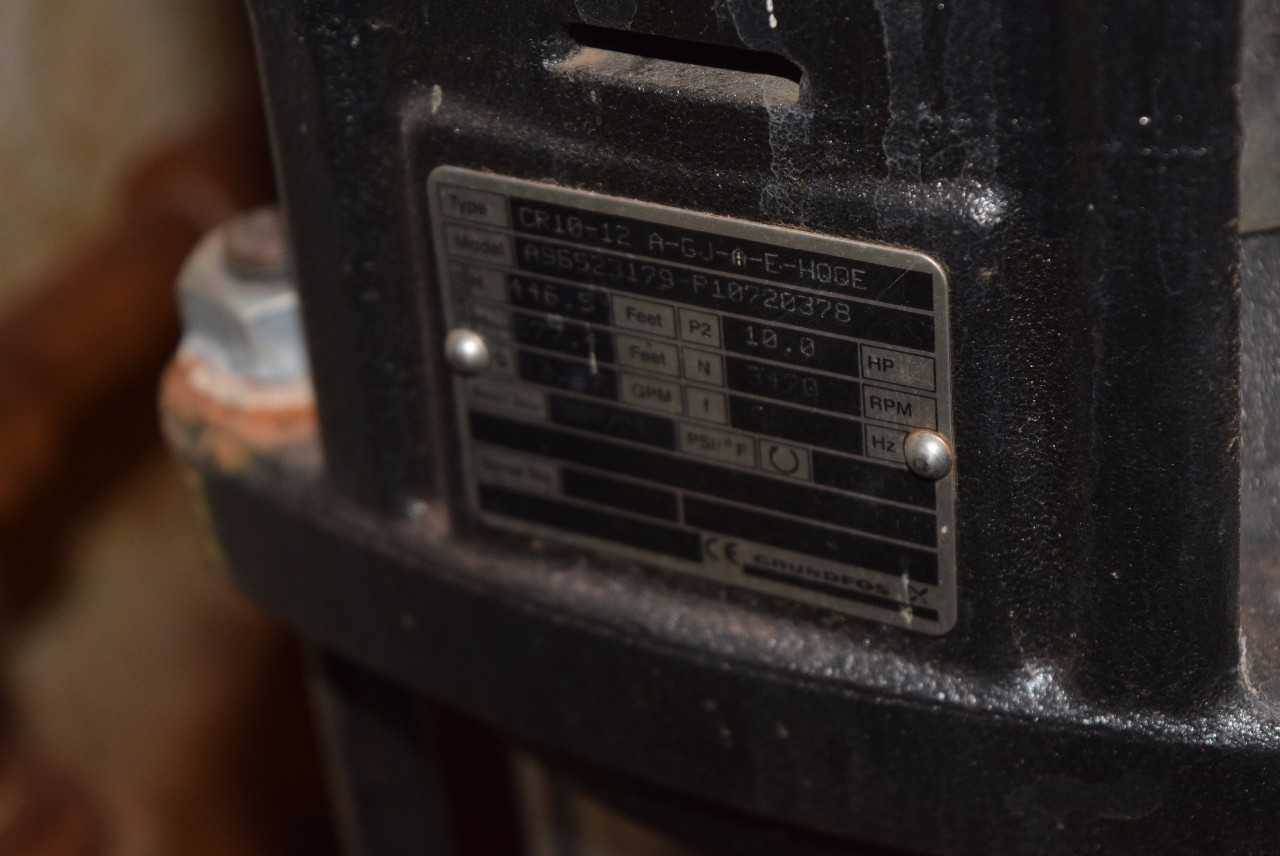 GRUNDFOS CR10-12 230/460 V 10 HP MULTISTAGE PUMP - MISCELLANEOUS