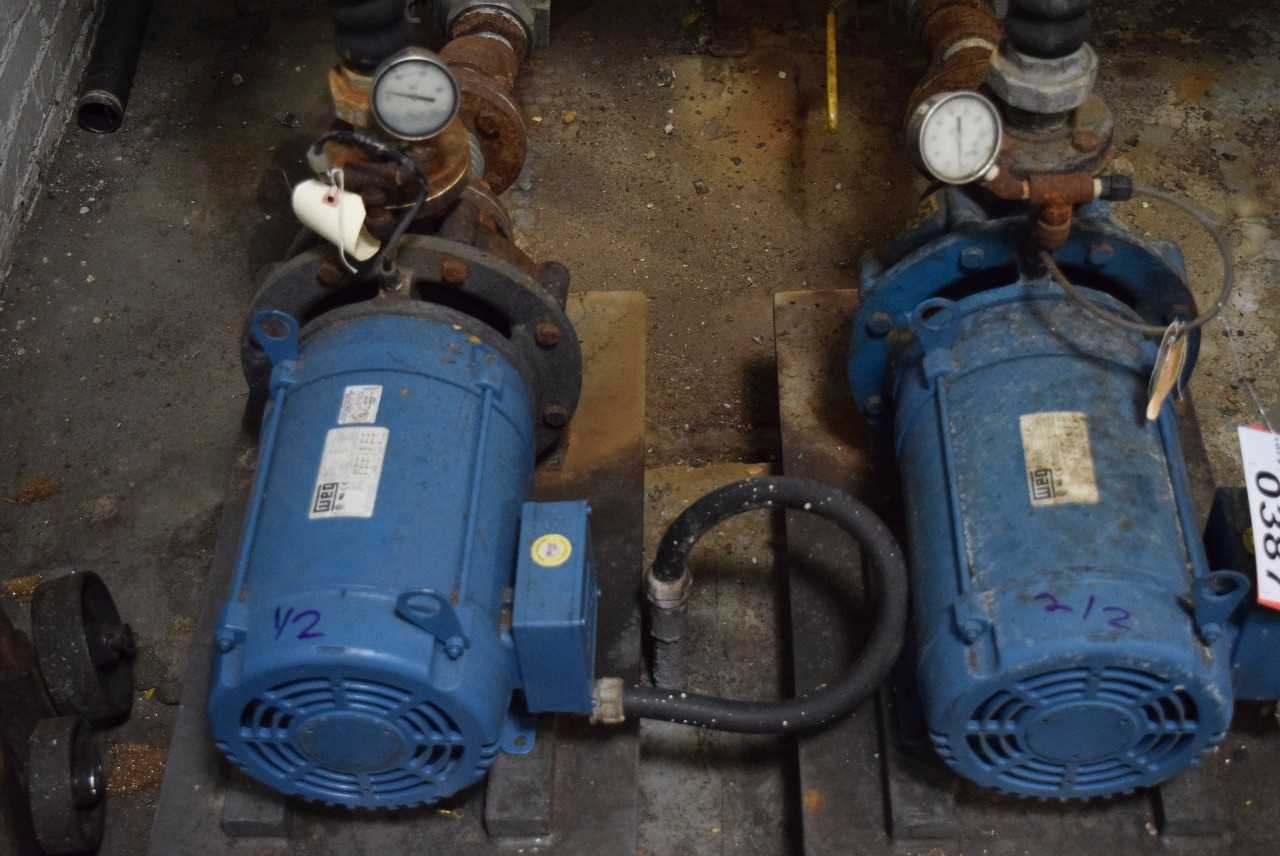 2 X INGERSOLL RAND H2 2 X 1.5 X 8 B IRON CENTRIFUGAL PUMPS WITH WEG 10 HP DC MOTOR - MISCELLANEOUS