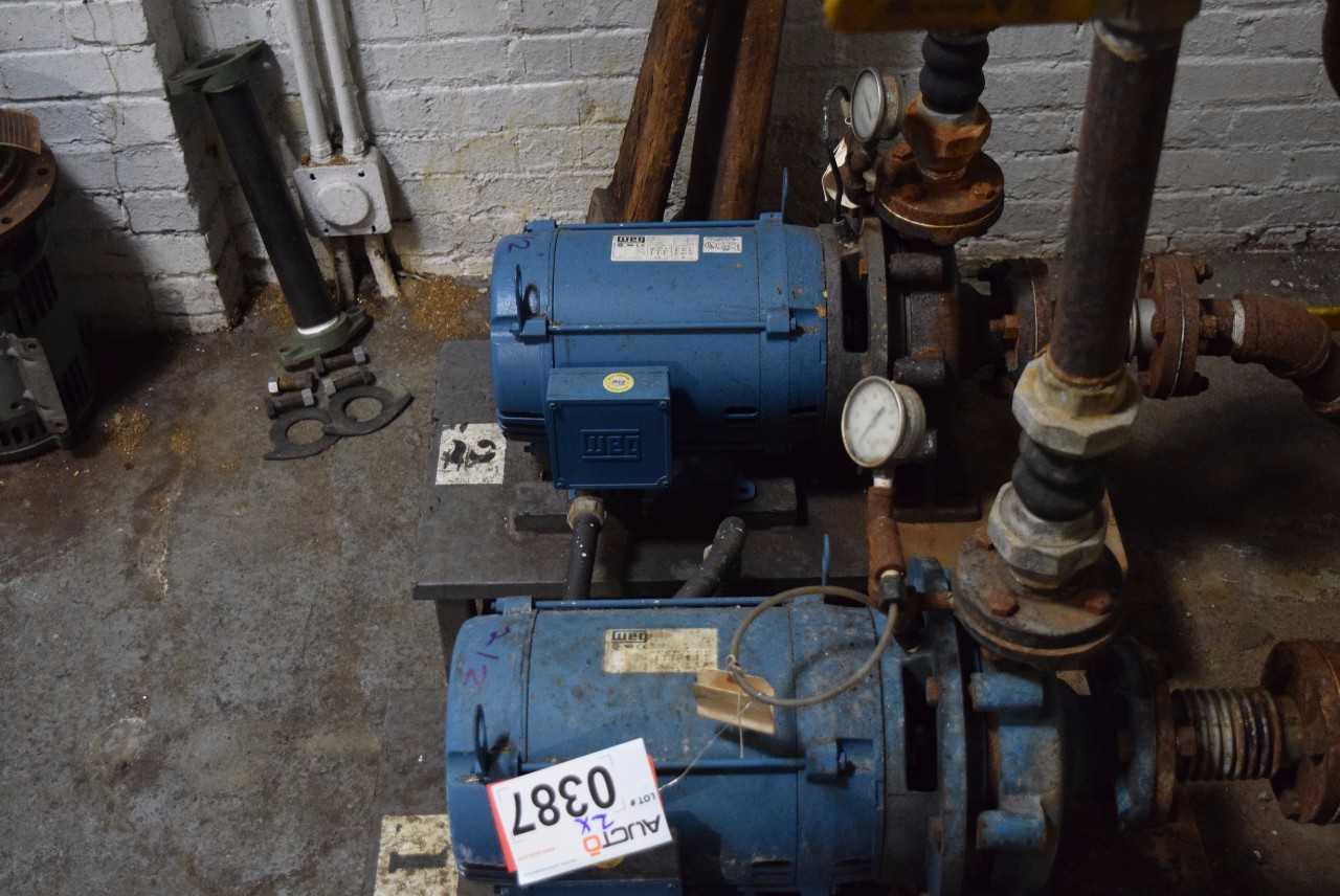 2 X INGERSOLL RAND H2 2 X 1.5 X 8 B IRON CENTRIFUGAL PUMPS WITH WEG 10 HP DC MOTOR - MISCELLANEOUS