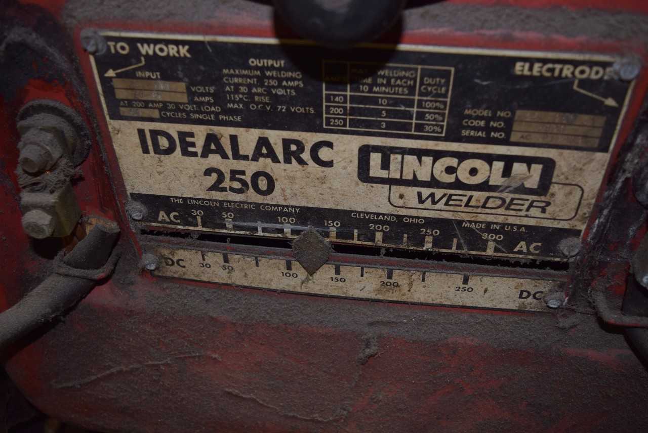 LINCOLN IDEALARC 250 MODEL 250-250 WELDER - MISCELLANEOUS