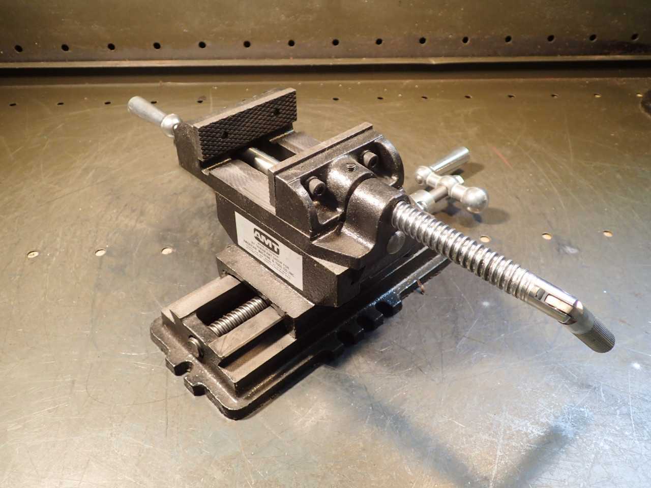 AMT X-Y Cross Slide Drill Press Vise: 3-1/4" Wide, Jaws Open 2-1/2", .005" - MILLING MACHINE PARTS