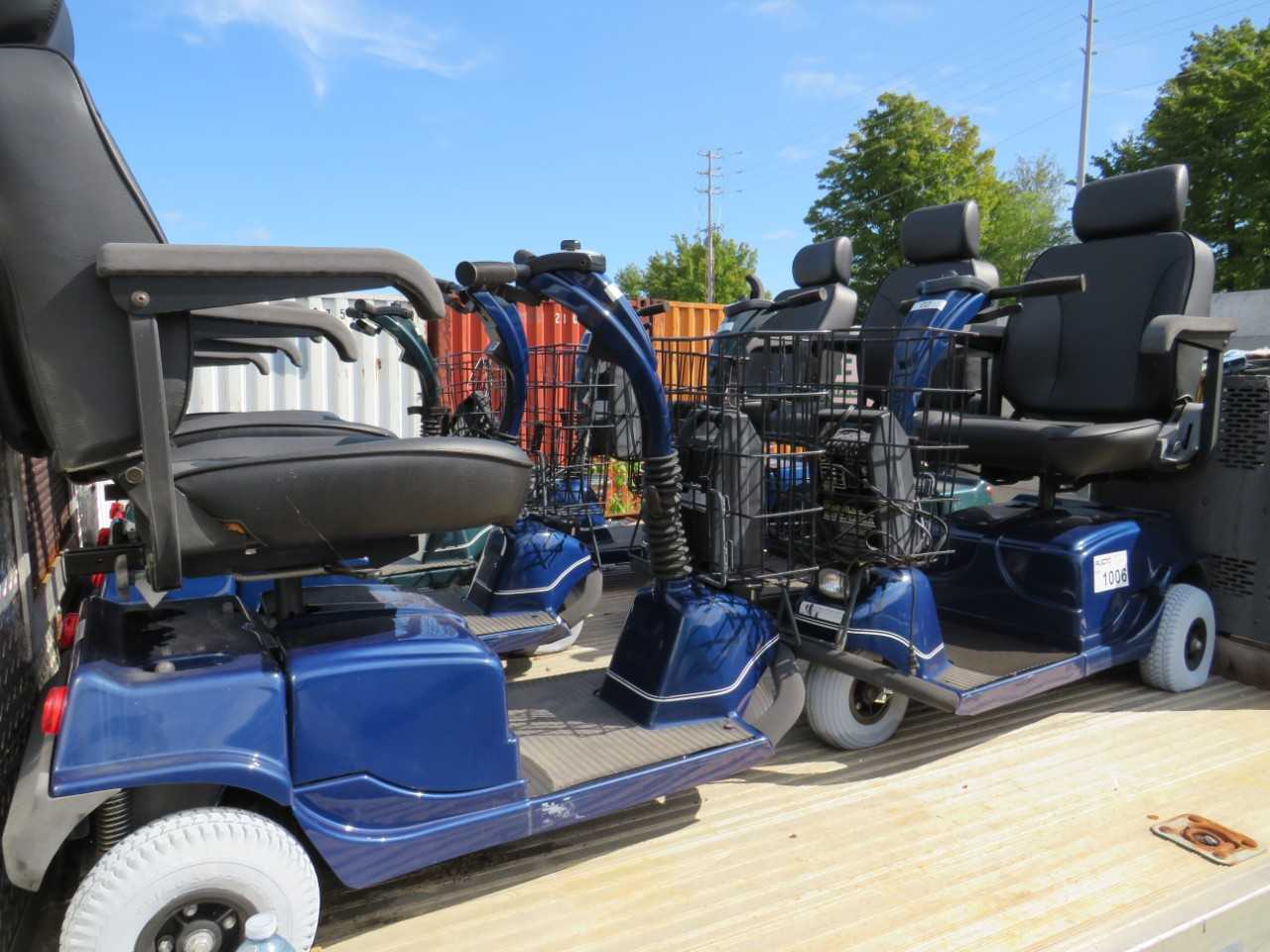 LOT OF 6 MOBILITY SCOOTERS WITH CHARGERS, FORTRESS, MODEL 2000FS - HYDRO EXCAVATOR TRUCKS