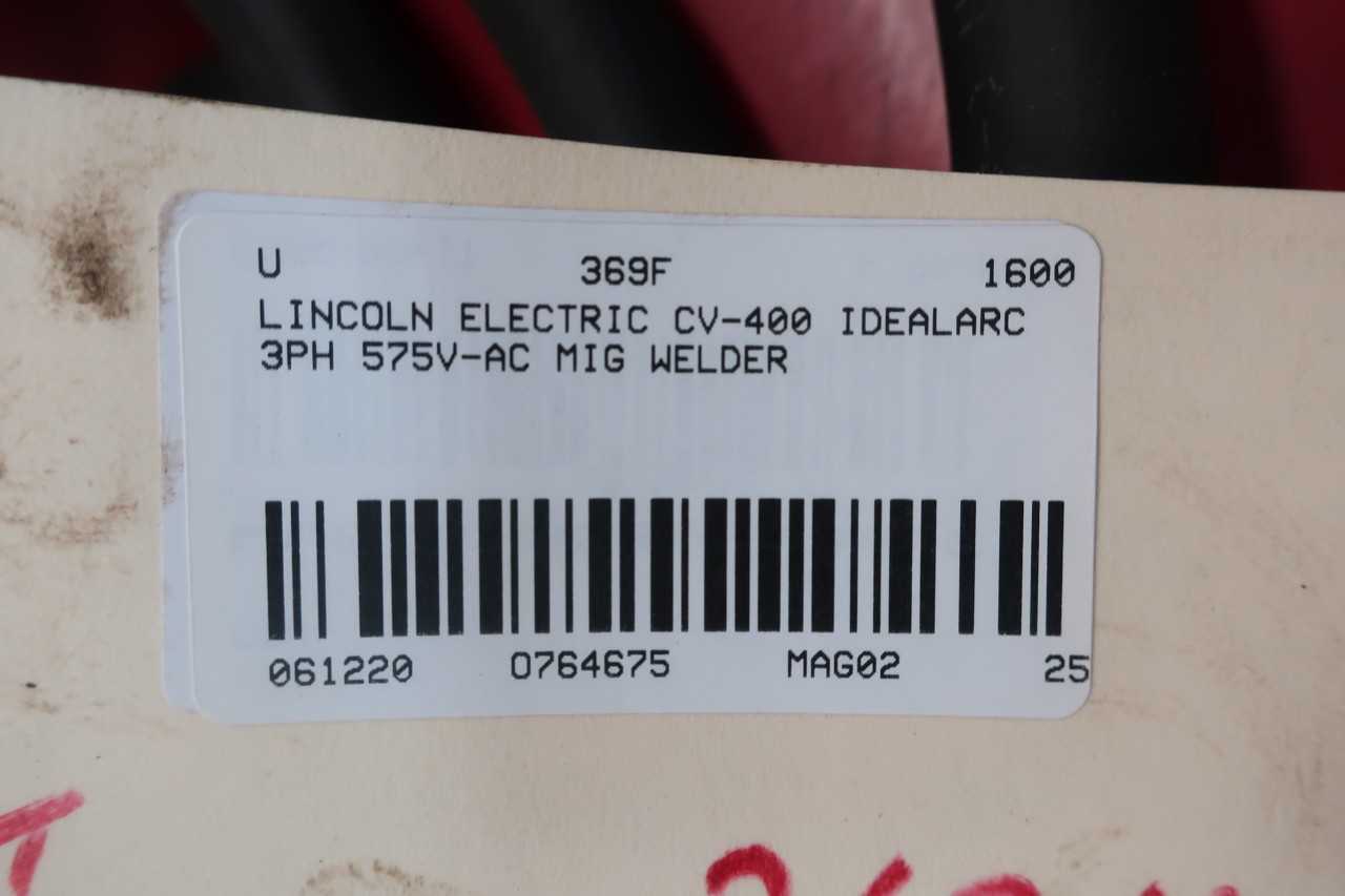 LINCOLN ELECTRIC CV-400 IDEALARC 3PH 575V-AC MIG WELDER - WELDING EQUIPMENT