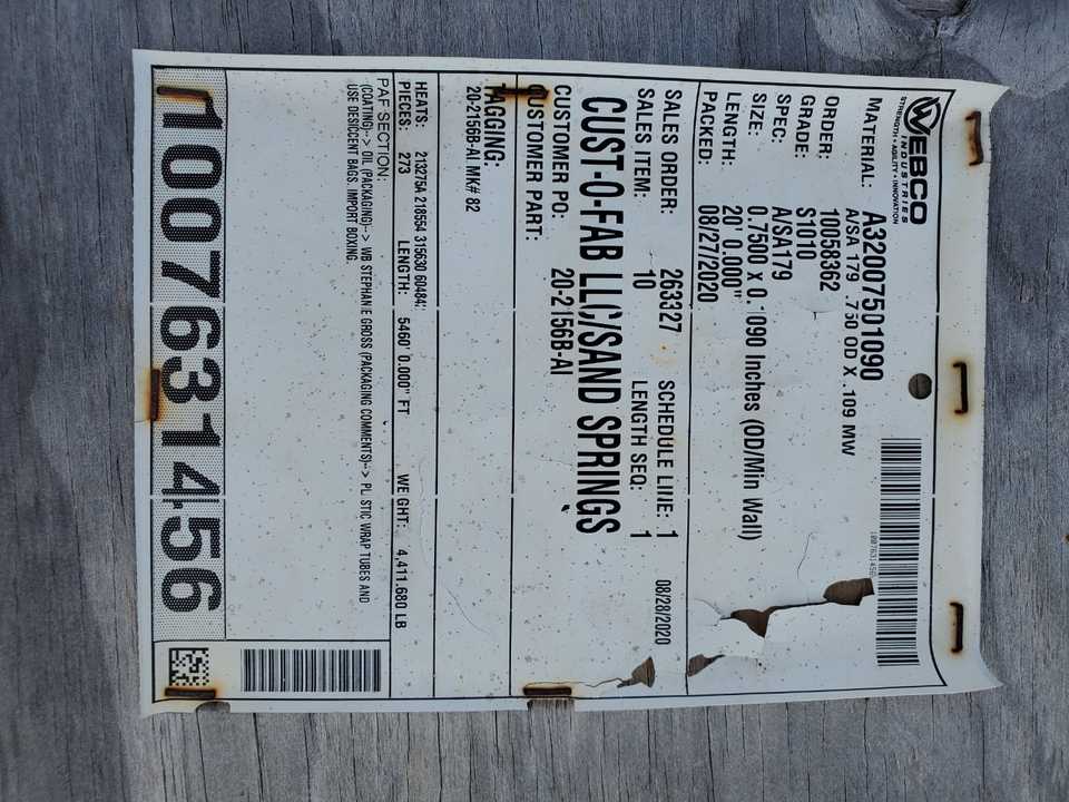 5 CRATES OF SA179 CARBON STEEL BOILER TUBES 0.75IN OD X 0.109IN THICKNESS X 20FT LENGTH (273 PER CRATE) - INDUSTRIAL PARTS