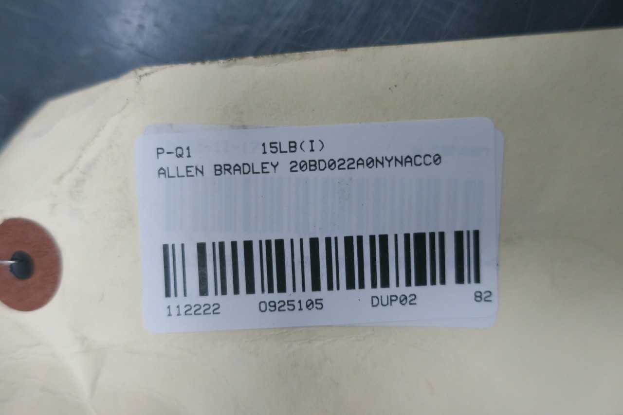 ALLEN BRADLEY 20BD022A0NYNACC0 POWERFLEX 700 15HP AC VFD DRIVE - MOTOR DRIVES