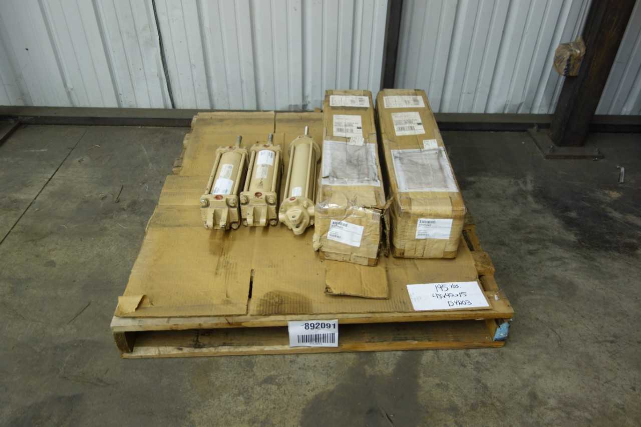 PALLET OF ASSORTED UNITED CONVEYOR PNEUMATIC CYLINDERS, 4 IN, 3 IN - PNEUMATIC CYLINDERS & ACTUATORS