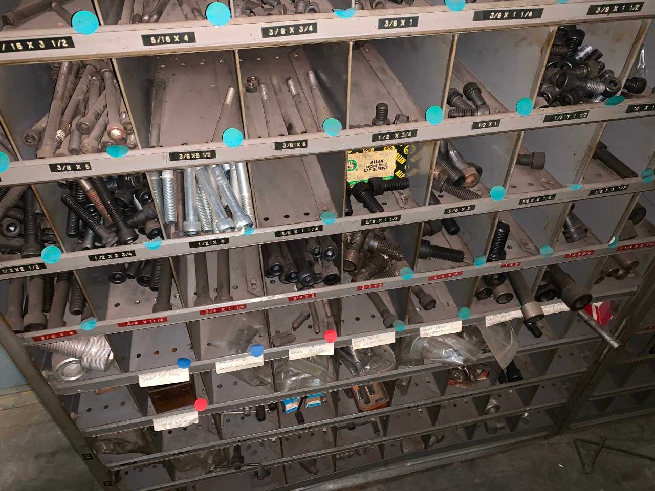 Large Wall Unit full of bolts - INDUSTRIAL PARTS