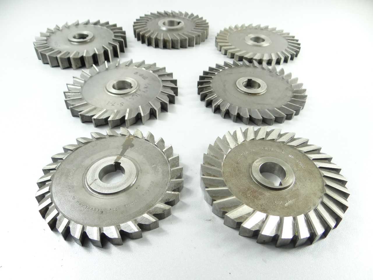 Lot of 7 HSS Straight Tooth Milling Cutters - METAL SAWS