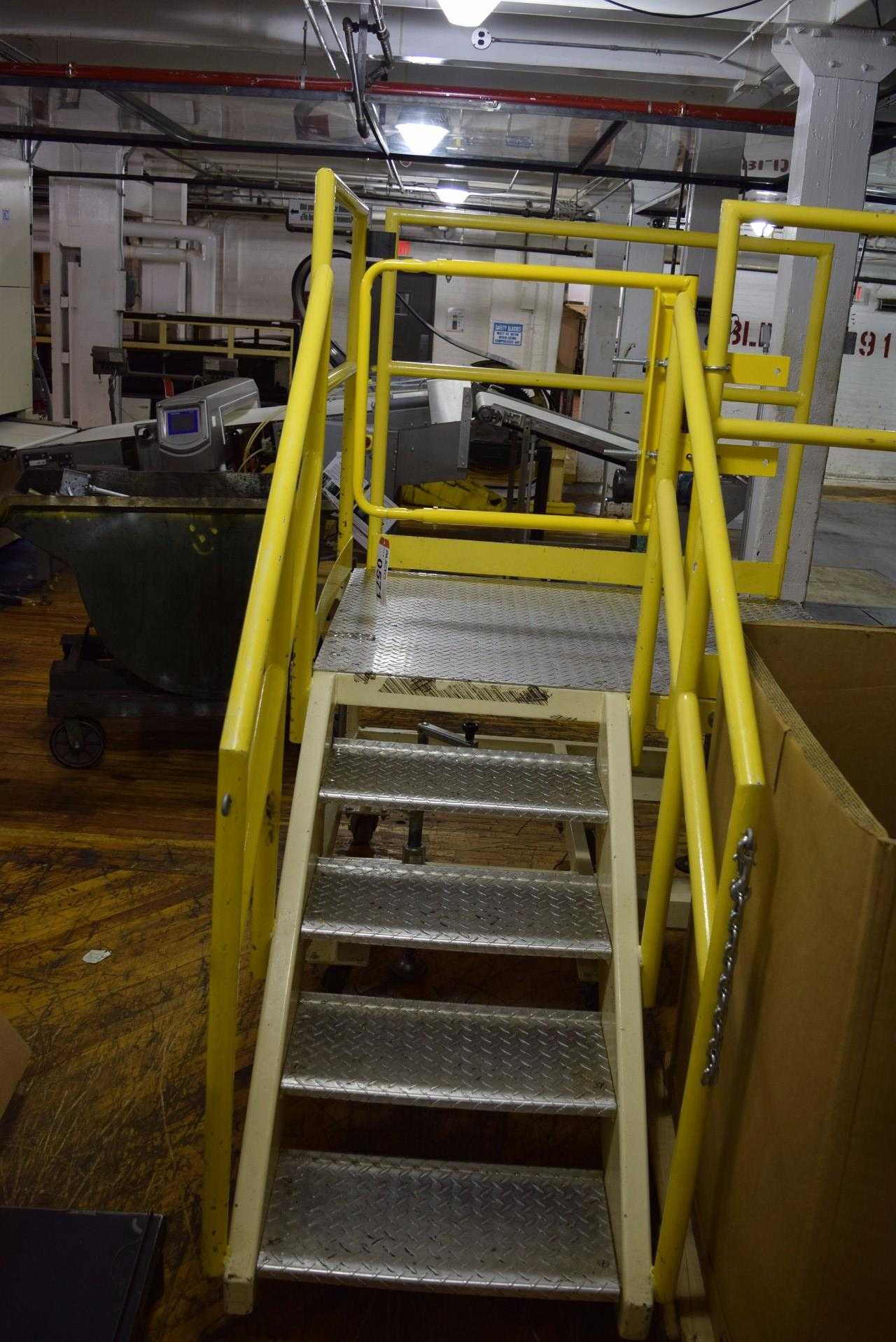 4 STEP STEEL SAFETY DECK PLATFORM IS ~50 X 42" - MISCELLANEOUS