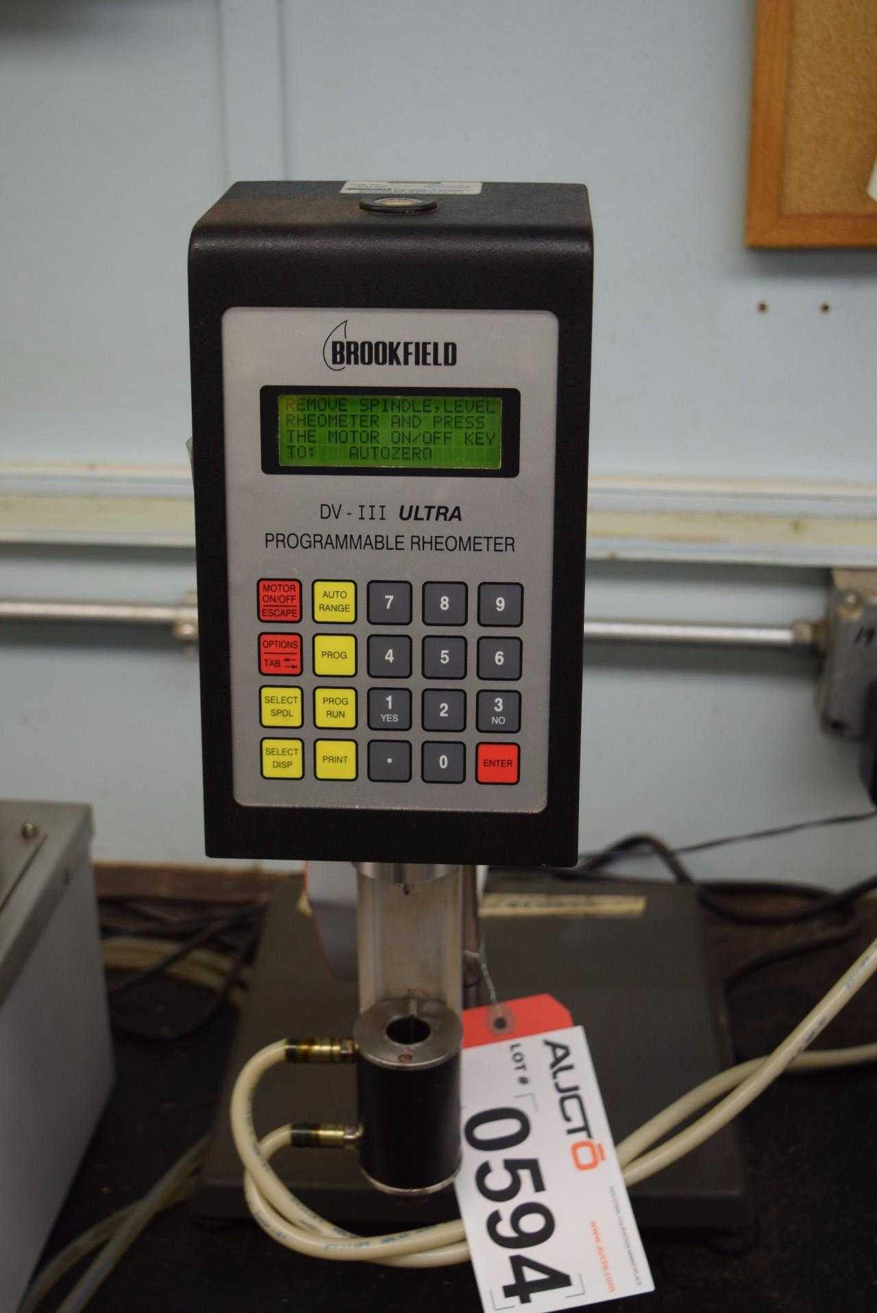 BROOKFIELD DV-III ULTRA PROGRAMMABLE RHEOMETER - MISCELLANEOUS BROOKFIELD DV-III ULTRA PROGRAMMABLE RHEOMETER - MISCELLANEOUS