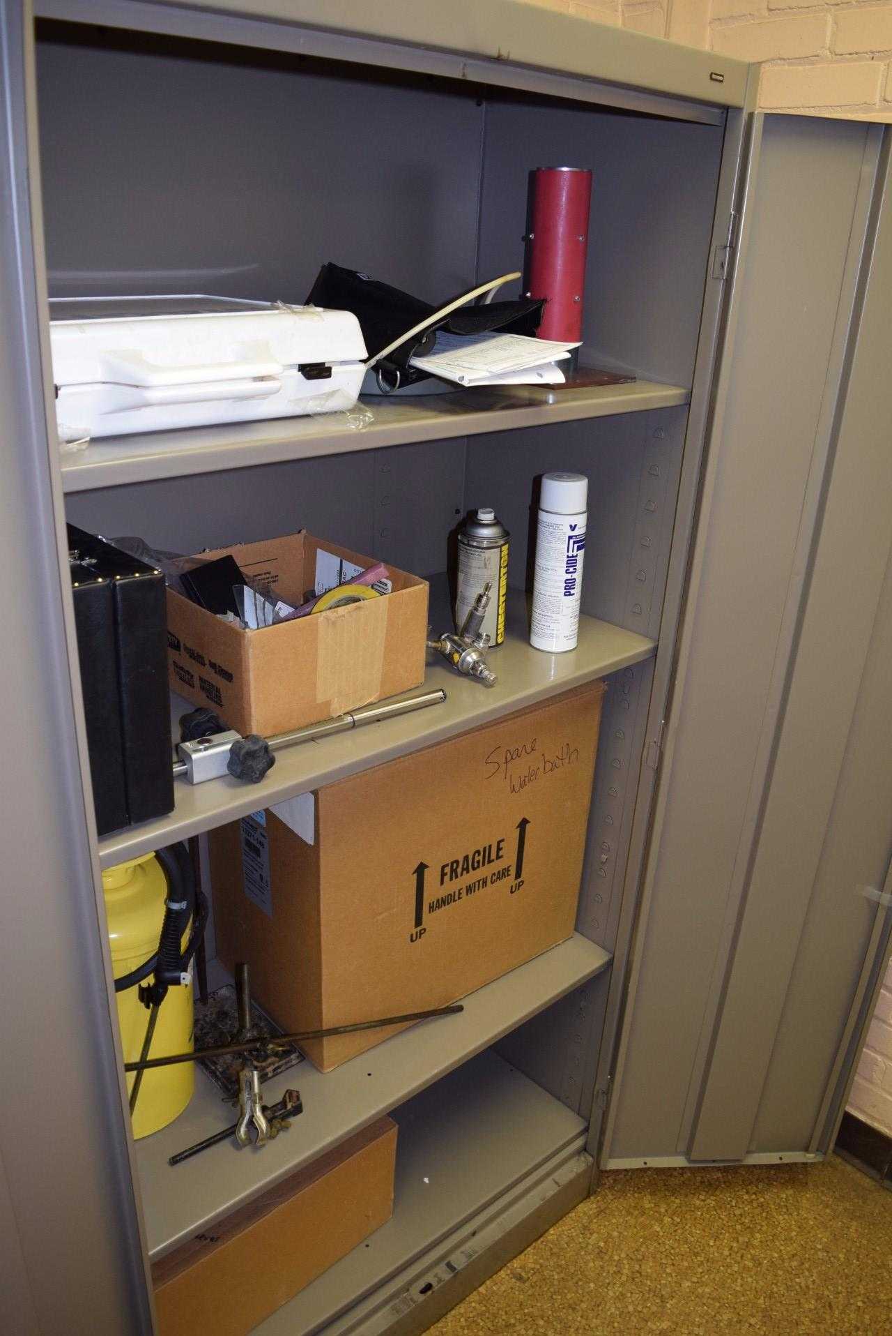 STEEL CABINET WITH CONTENT - LAB SUPPLIES - MISCELLANEOUS