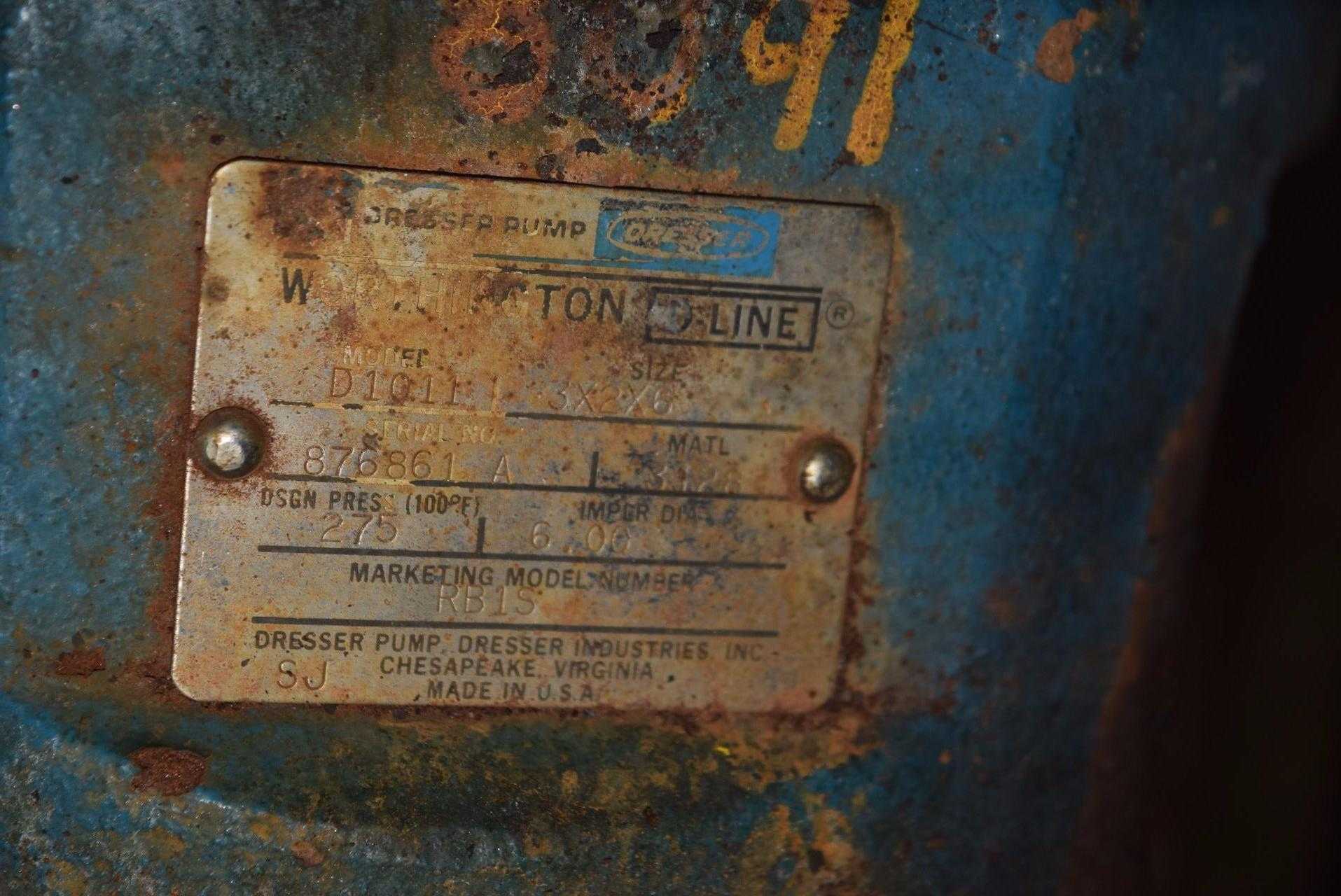 WORTHINGTON D1011 3 X 2 X 6 STEEL CENTRIFUGAL PUMP - MISCELLANEOUS