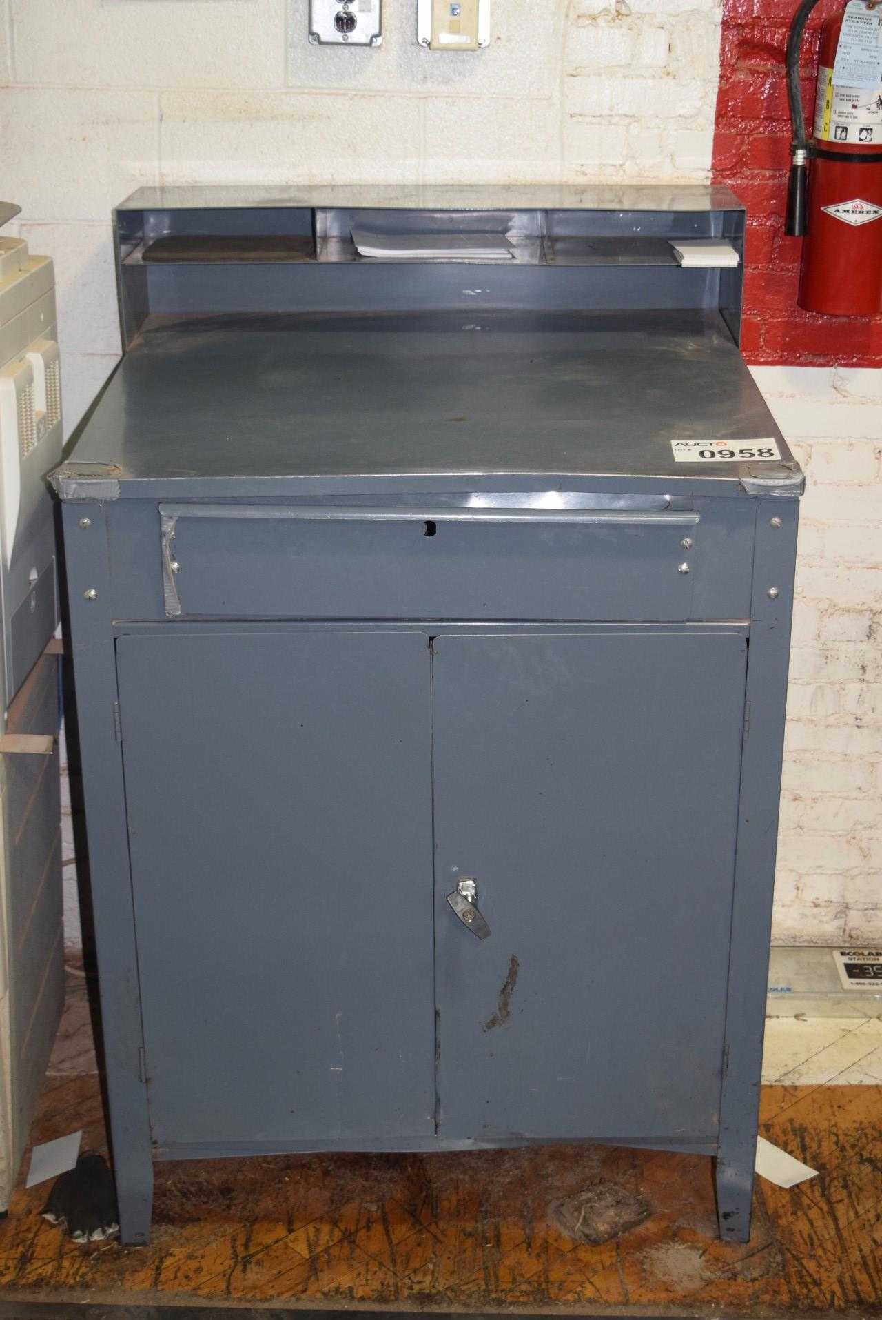 STEEL WORKERS DESK WITHOUT CONTENTS ~3 X 2.5 X 5' - MISCELLANEOUS STEEL WORKERS DESK WITHOUT CONTENTS ~3 X 2.5 X 5' - MISCELLANEOUS