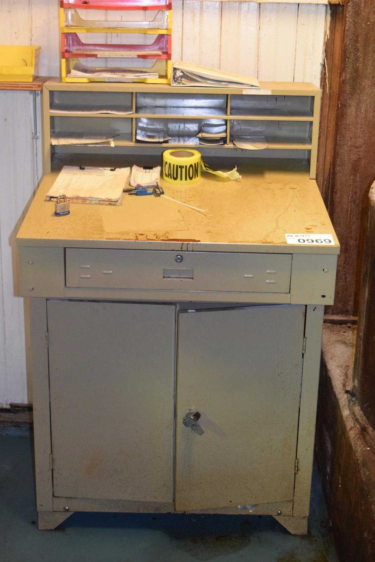 STEEL WORKERS DESK WITHOUT CONTENTS ~3 X 2.5 X 5' - MISCELLANEOUS STEEL WORKERS DESK WITHOUT CONTENTS ~3 X 2.5 X 5' - MISCELLANEOUS