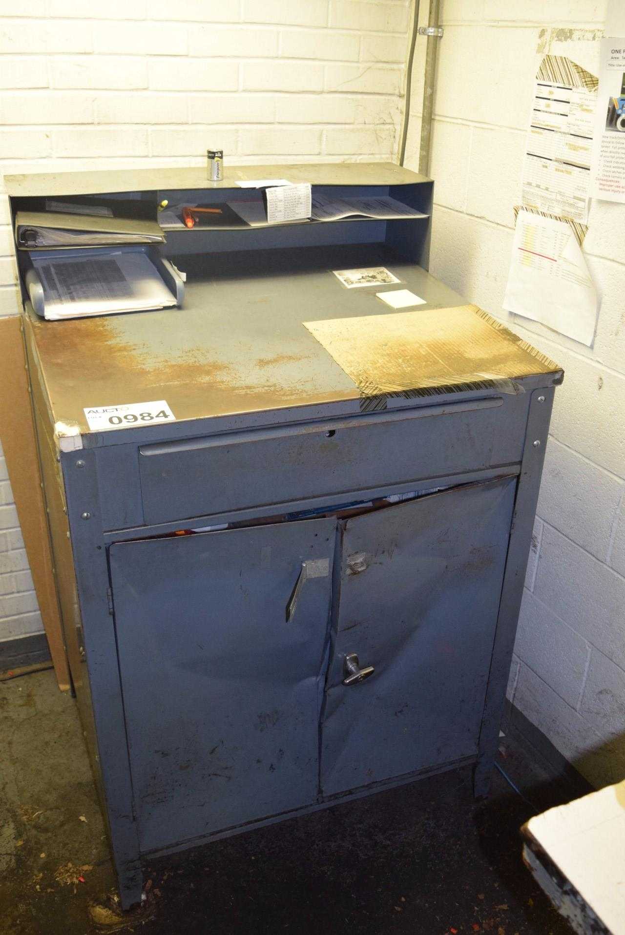 STEEL WORKERS DESK WITHOUT CONTENTS ~3 X 2.5 X 5' - MISCELLANEOUS STEEL WORKERS DESK WITHOUT CONTENTS ~3 X 2.5 X 5' - MISCELLANEOUS