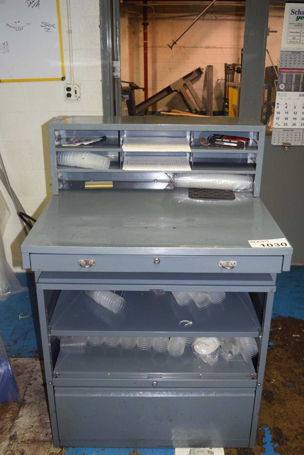 STEEL WORKERS DESK WITHOUT CONTENTS ~3 X 2.5 X 5' - MISCELLANEOUS STEEL WORKERS DESK WITHOUT CONTENTS ~3 X 2.5 X 5' - MISCELLANEOUS