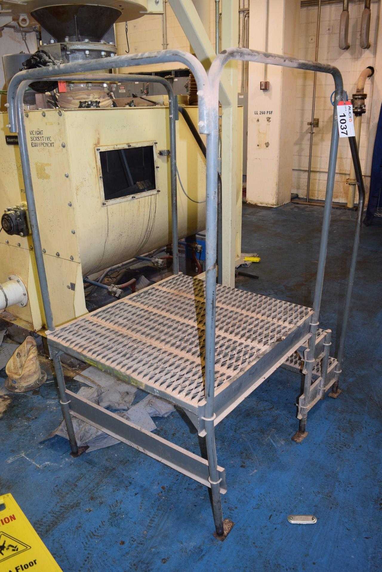 2 STEP STEEL PLATFORM - PLATFORM DIMENSIONS ~35 X 37" - MISCELLANEOUS