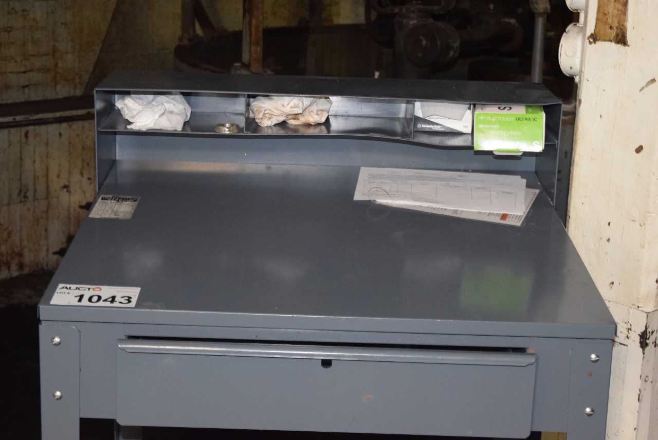 STEEL WORKERS DESK WITHOUT CONTENTS ~3 X 2.5 X 5' - MISCELLANEOUS