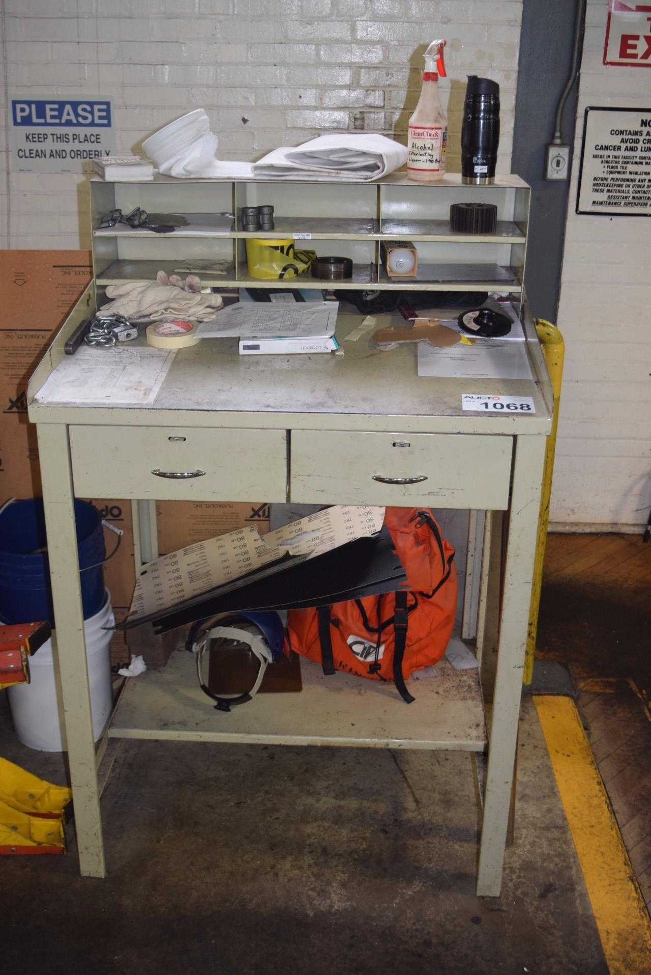 STEEL WORKERS DESK WITHOUT CONTENTS ~3 X 2.5 X 5' - MISCELLANEOUS STEEL WORKERS DESK WITHOUT CONTENTS ~3 X 2.5 X 5' - MISCELLANEOUS
